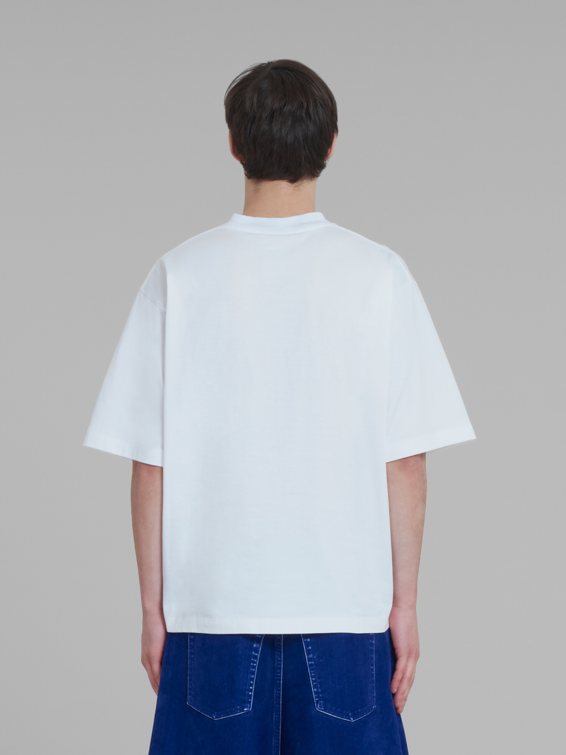 White cotton T-shirt with Marni Whirl print - T-shirts - Image 3