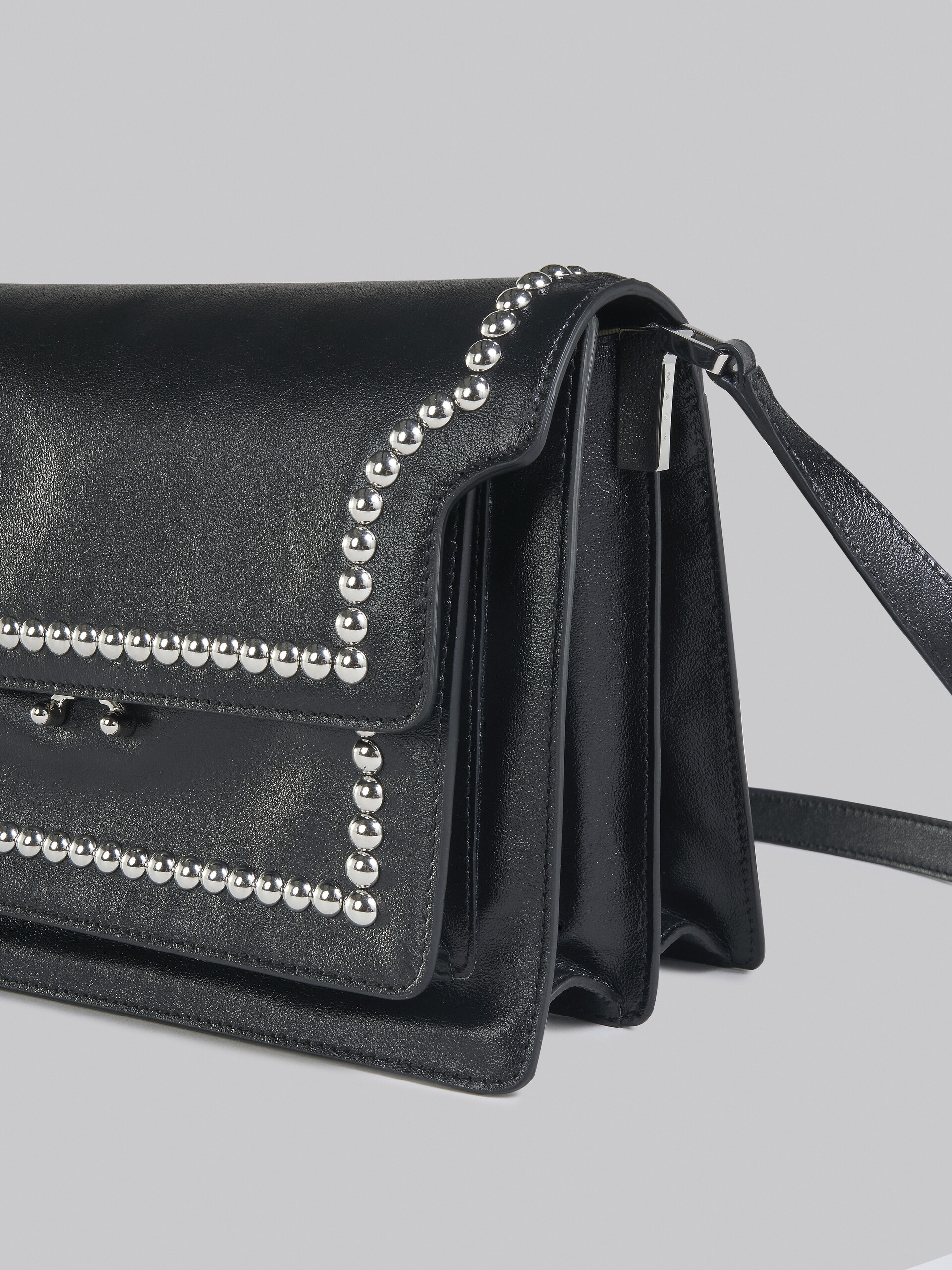 Trunk Soft Large Bag in black leather with studs - Shoulder Bag - Image 5