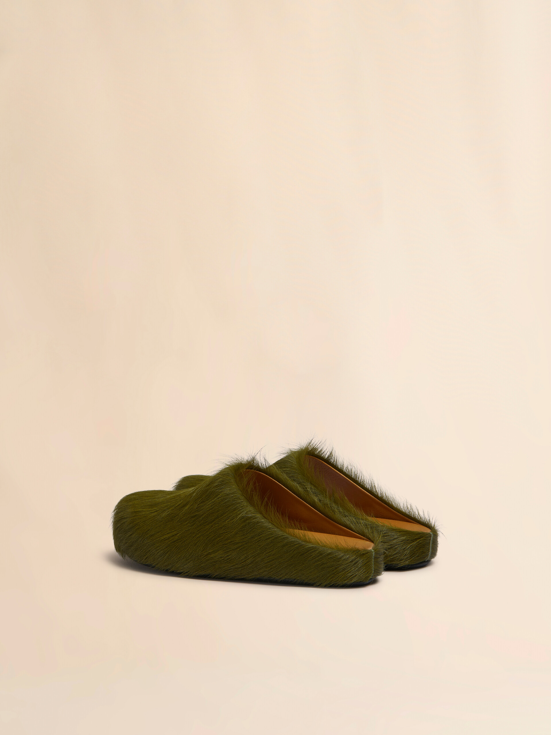 Blue long-hair calfskin Fussbett sabot - Clogs - Image 3