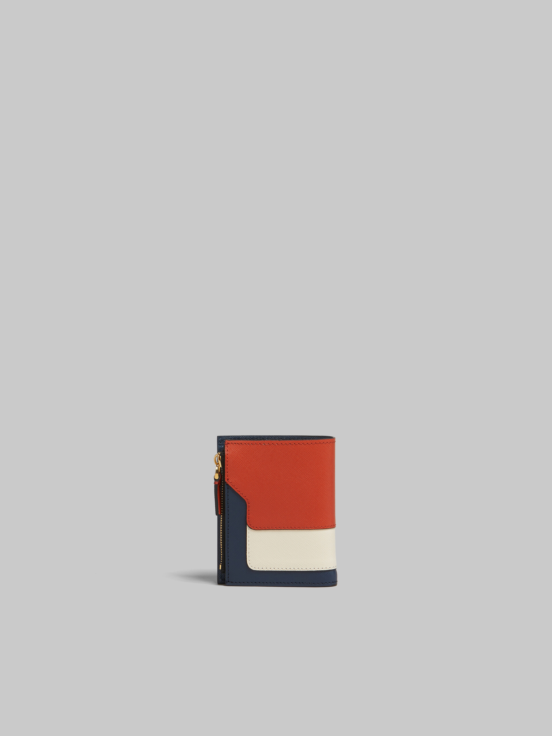 オレンジ クリーム ディープブルー サフィアーノレザー製 二つ折りウォレット - 財布 - Image 3