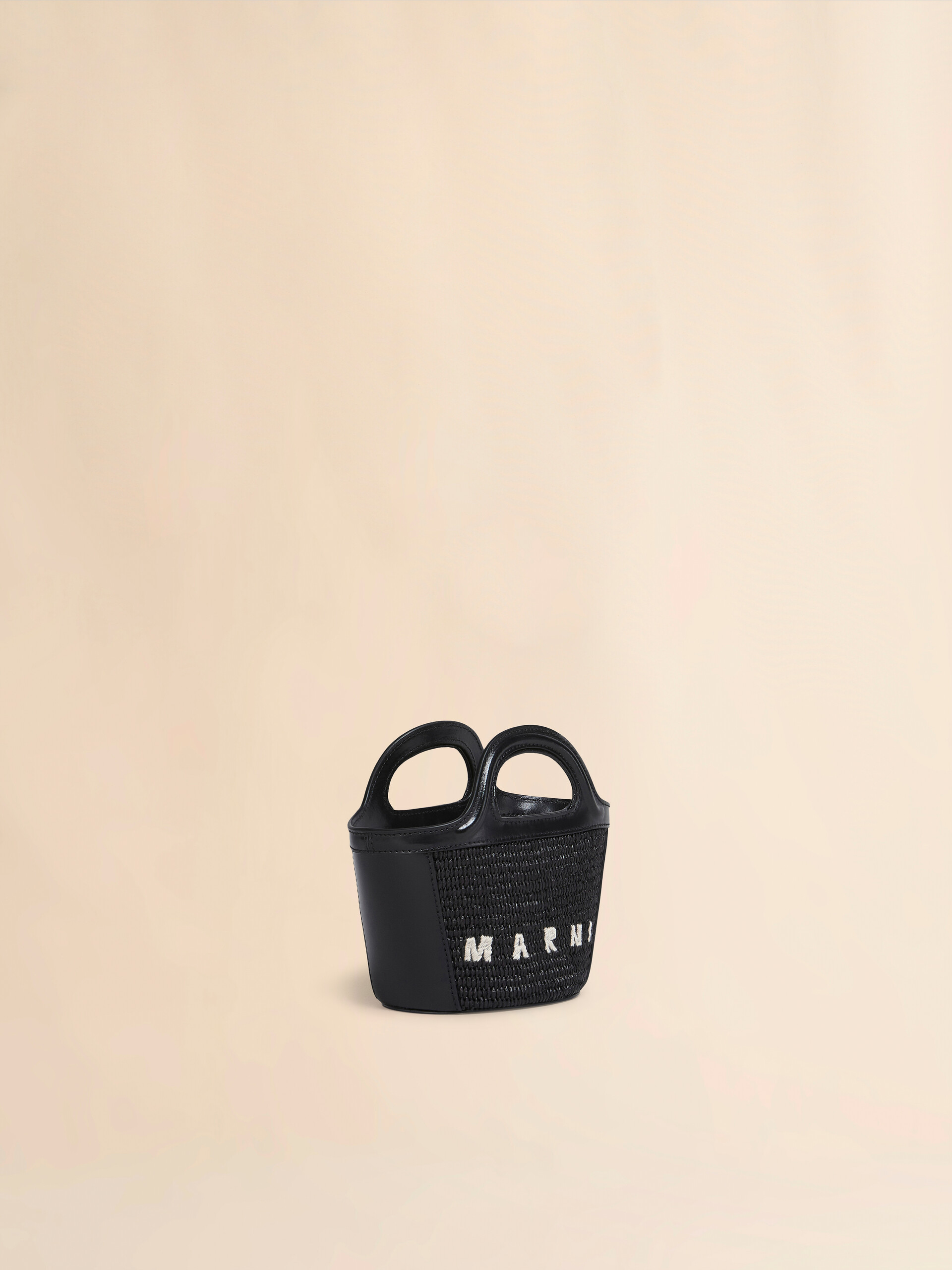 Mini-Tasche Tropicalia aus hellblauem Leder und Material in Bast-Optik - Handtaschen - Image 6