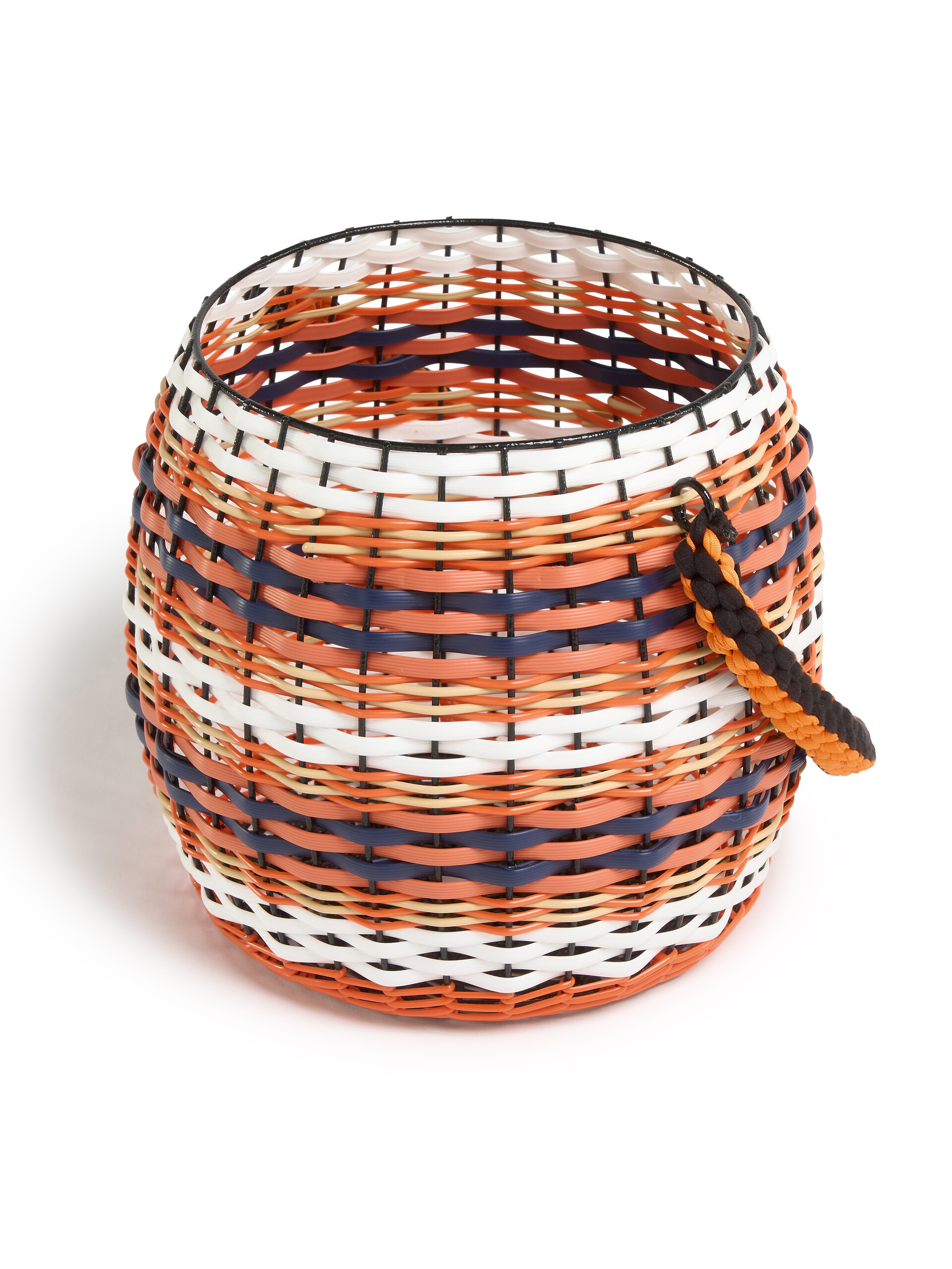 Orange and white MARNI MARKET woven cable basket - Accessories - Image 3