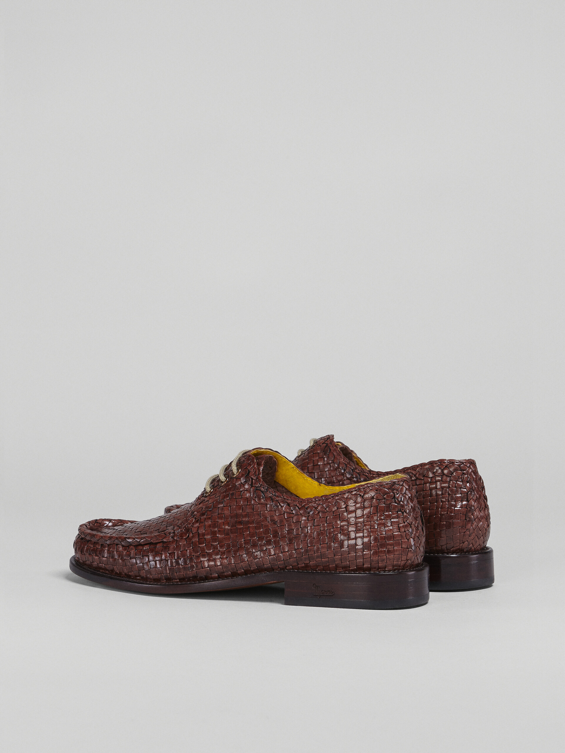 Derby lace-up in lightweight woven leather - Lace-ups - Image 3