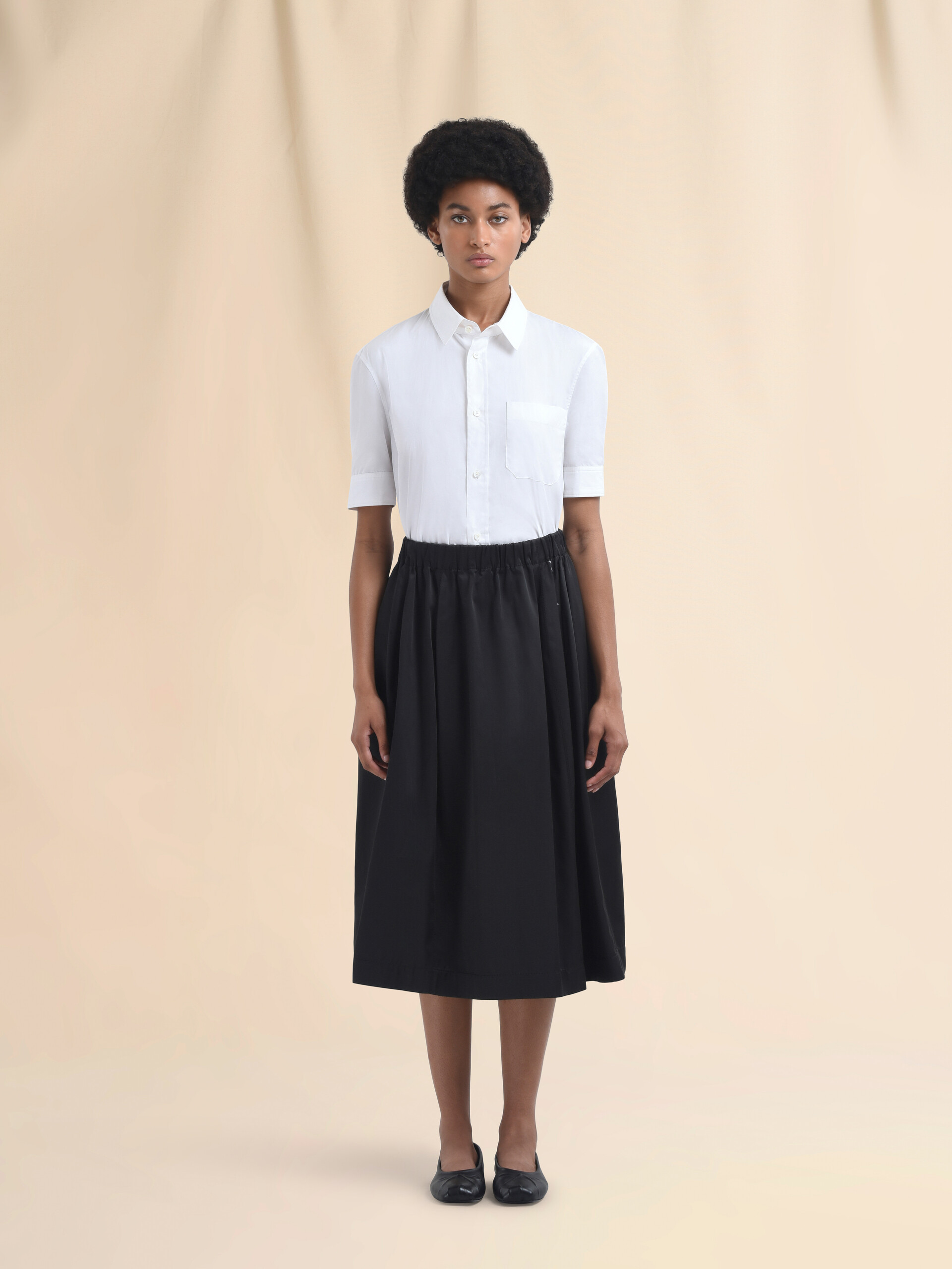 Black taffeta wide skirt with Marni Symbol - Skirts - Image 2