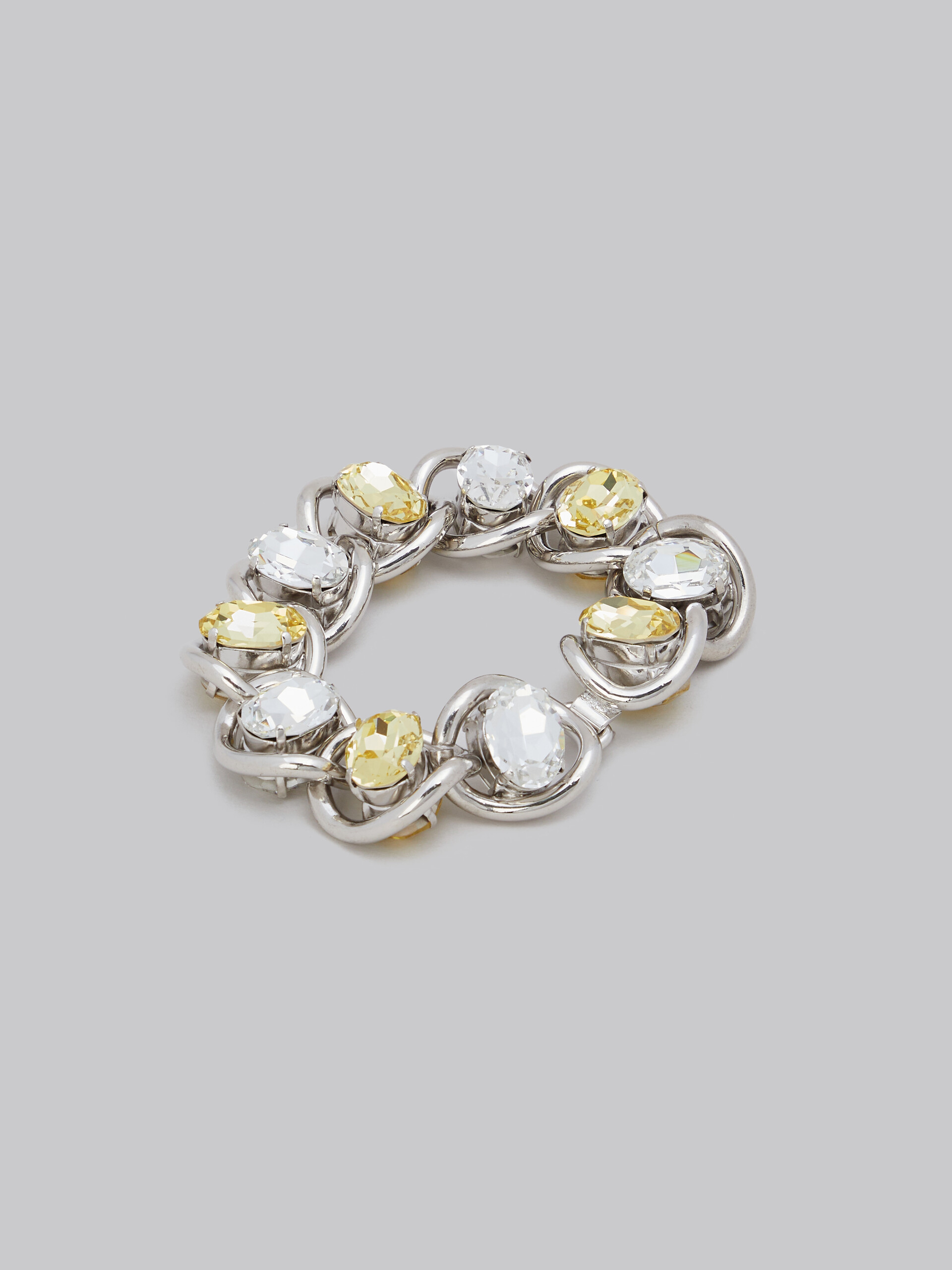 Clear and yellow rhinestone chunky chain bracelet - Bracelets - Image 3
