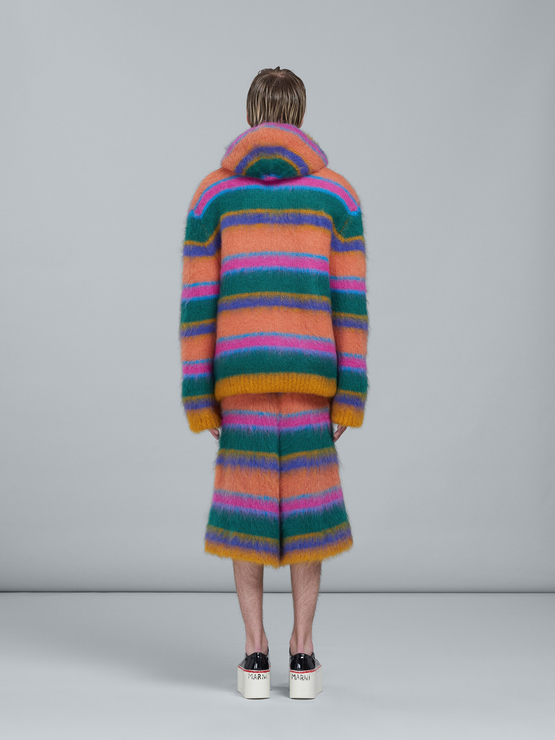 Striped mohair and wool hooded cardigan - Pullovers - Image 3