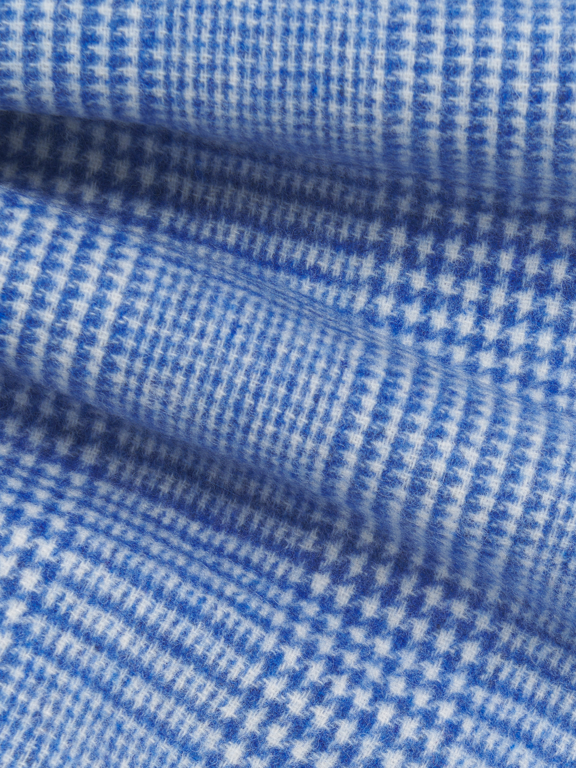 Light blue wool scarf with Prince of Wales check - Scarves - Image 2