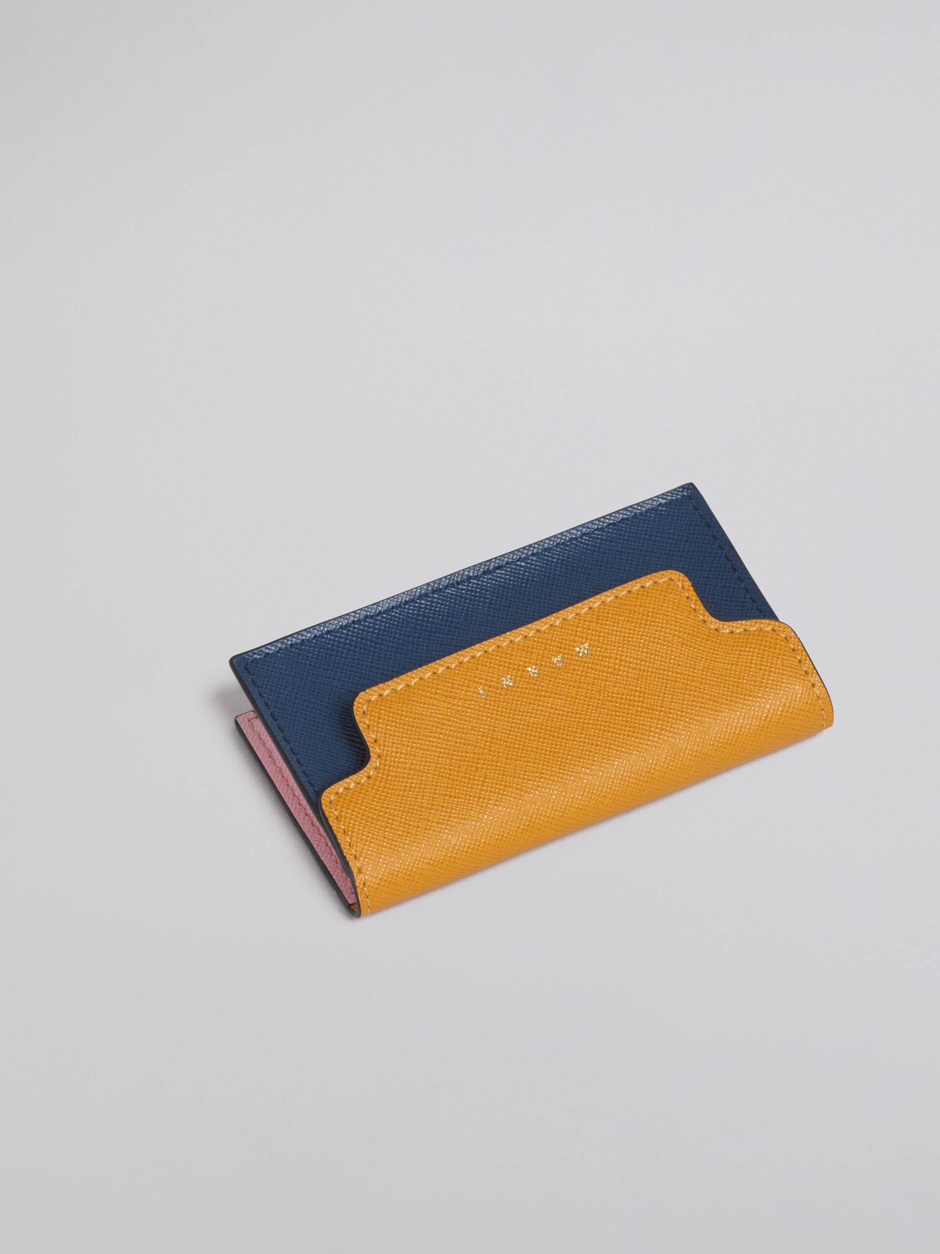 Portabiglietti da visita in saffiano arancio rosa e blu - Portafogli - Image 4
