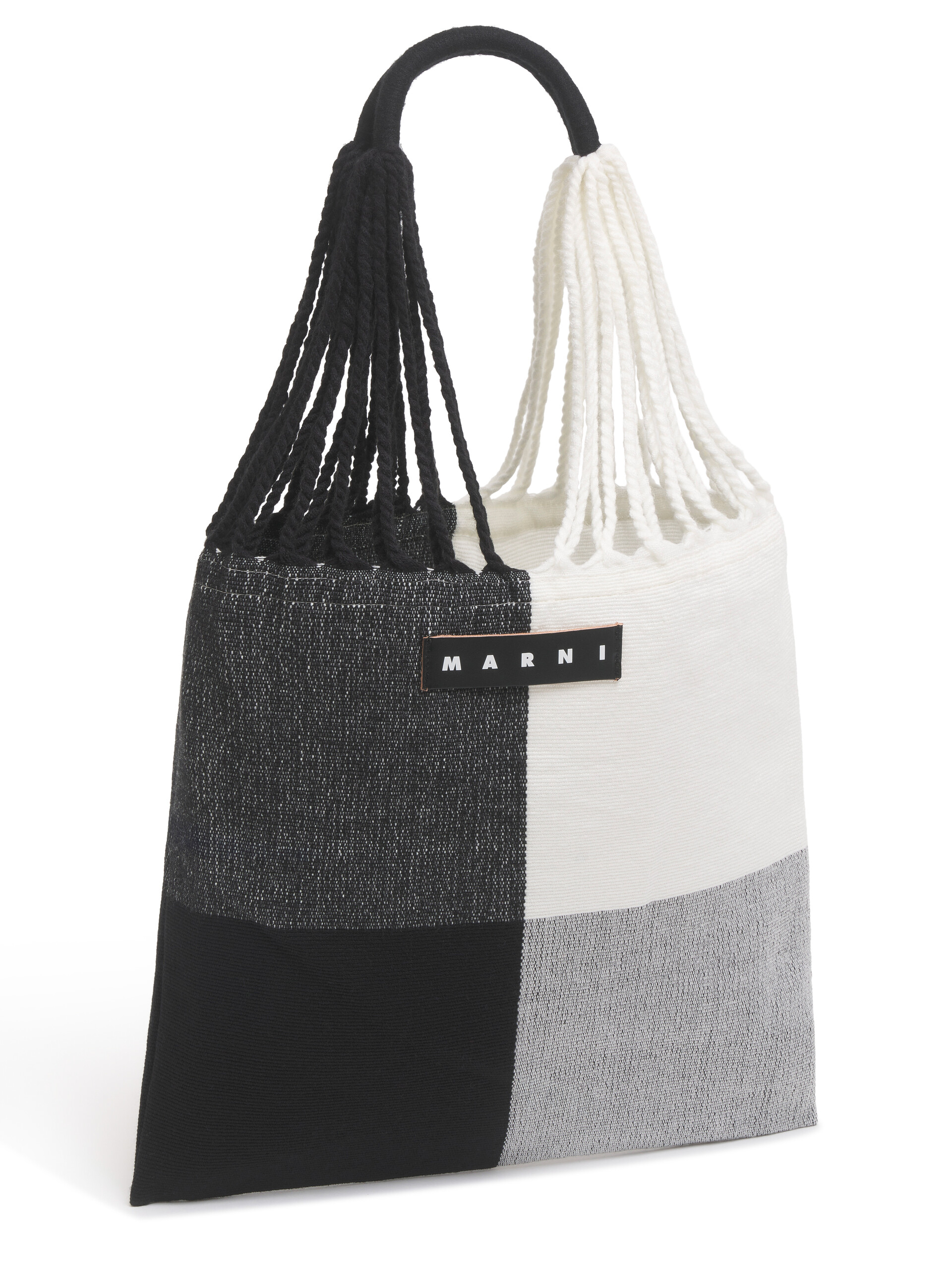MARNI MARKET ポリエステル ショッピングバッグ ハンモック風ハンドル付き グレー/ターコイズ/レッド - ハンドバッグ - Image 4