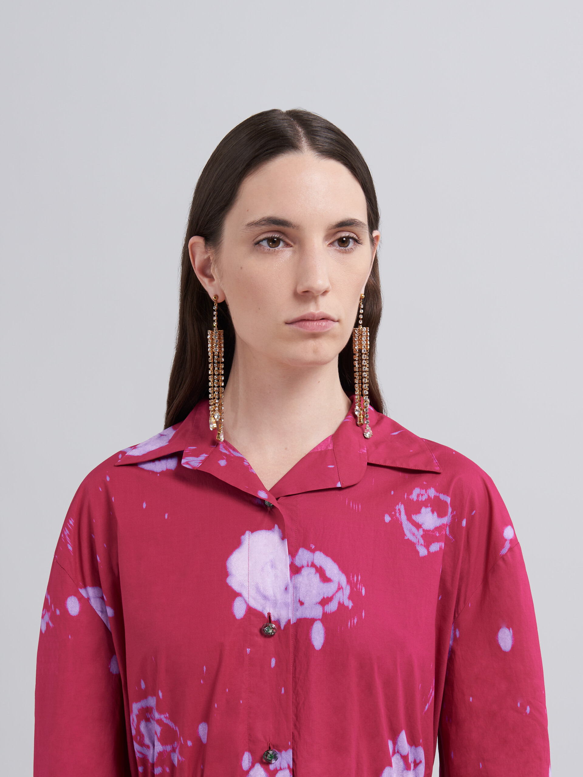 Faded Roses print poplin shirt dress - Dresses - Image 4