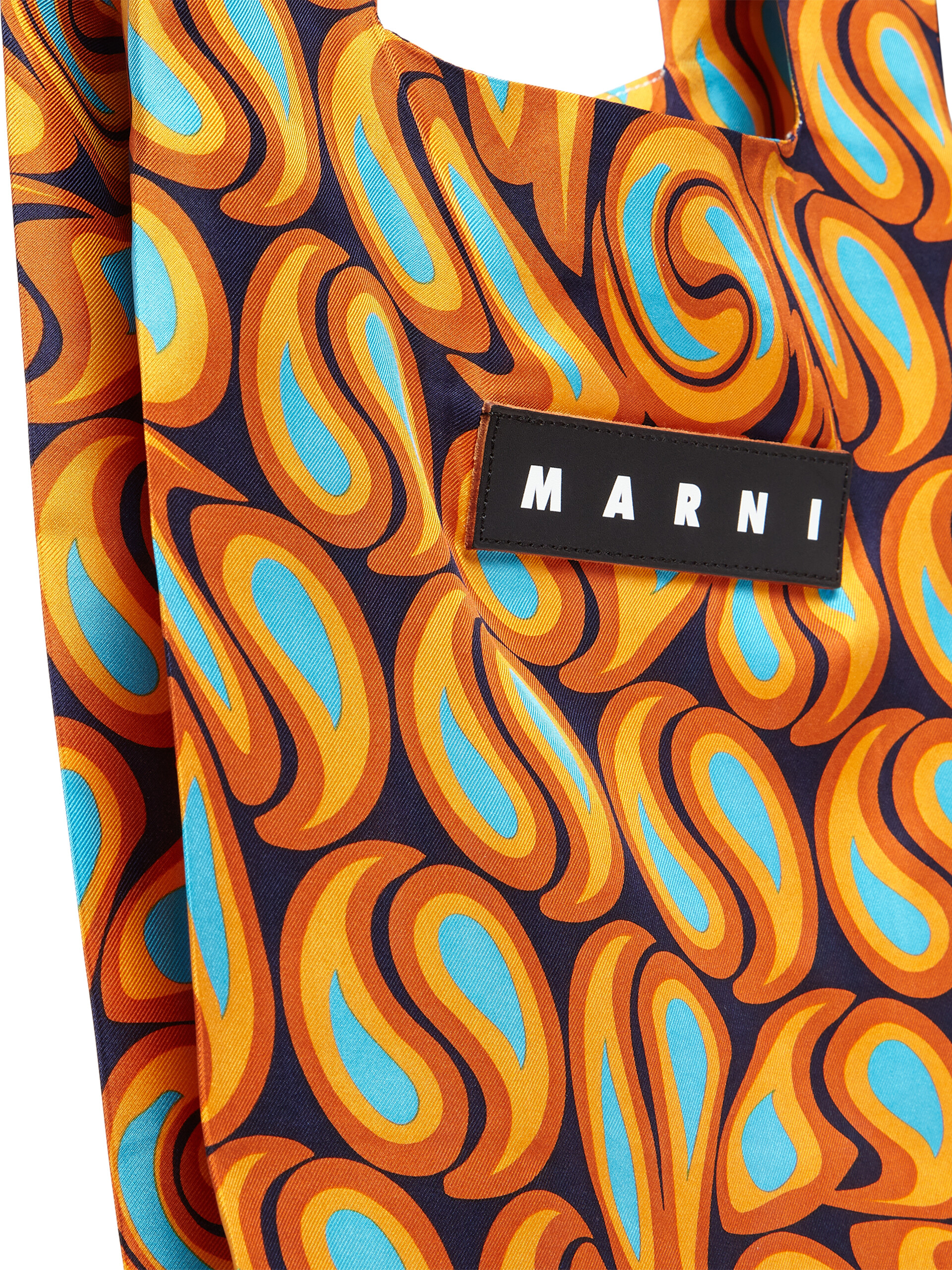MARNI MARKET silk shopping bag with abstract print - Bags - Image 4