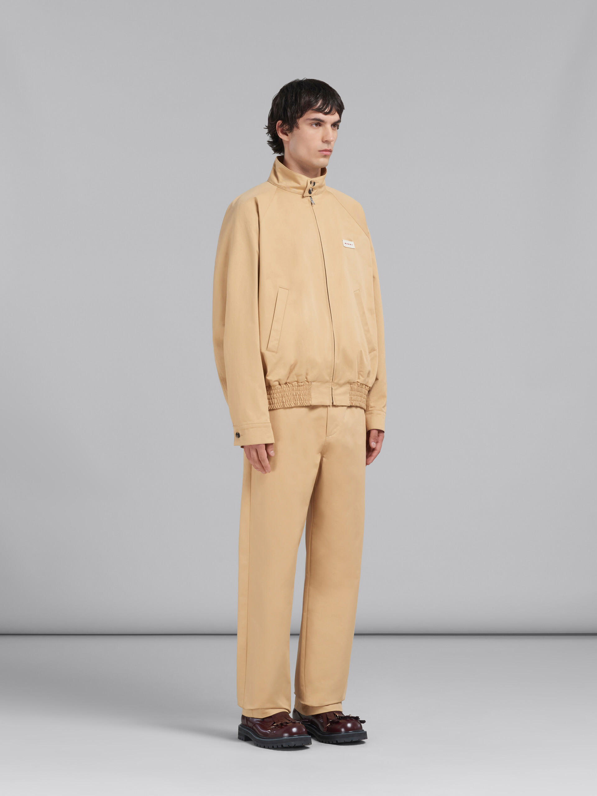 Beigefarbene Oversize-Bomberjacke aus Bio-Gabardine | Marni