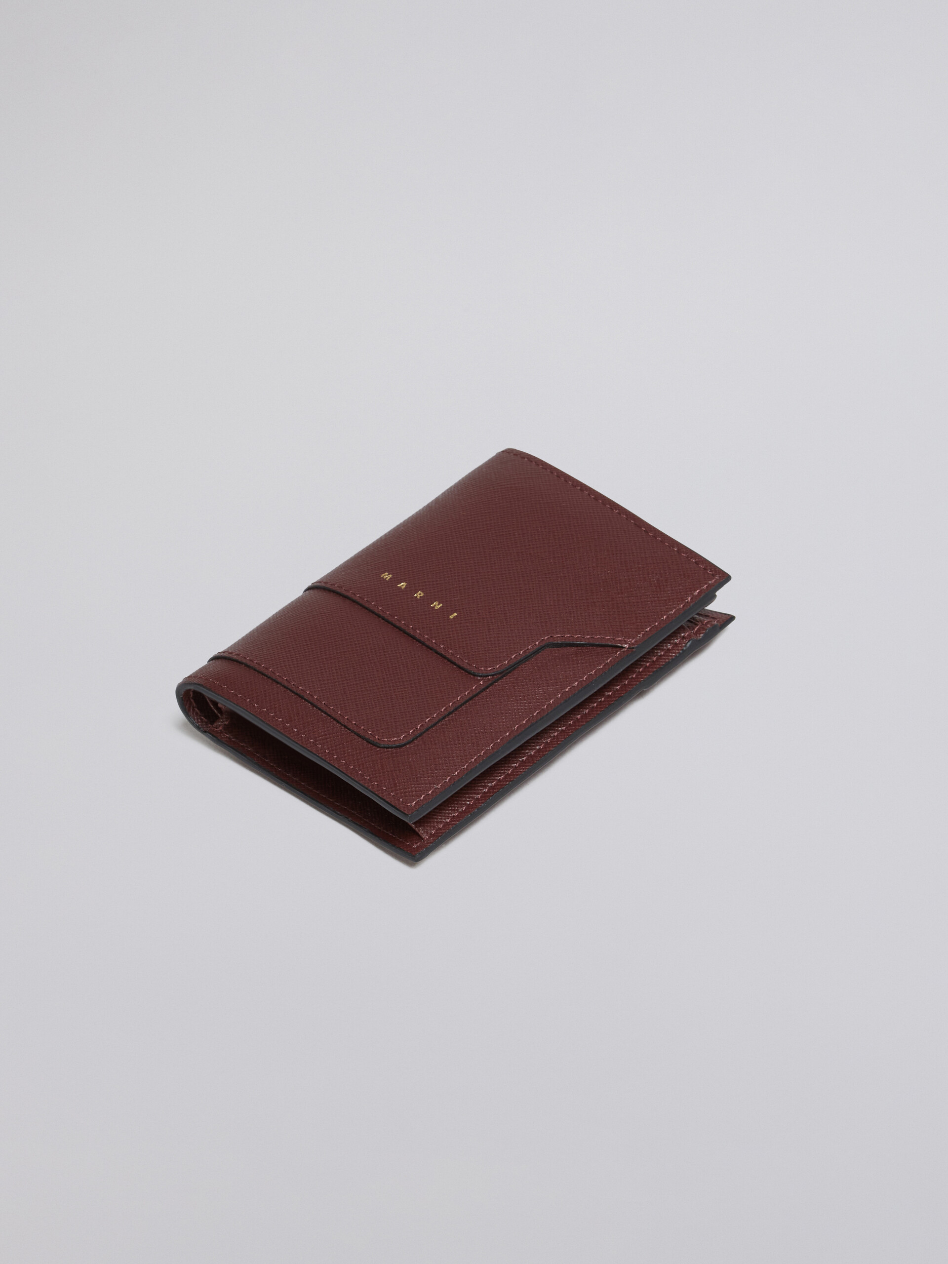 Einfarbige, zweiteilige Geldbörse aus Saffiano-Kalbsleder - Brieftaschen - Image 5