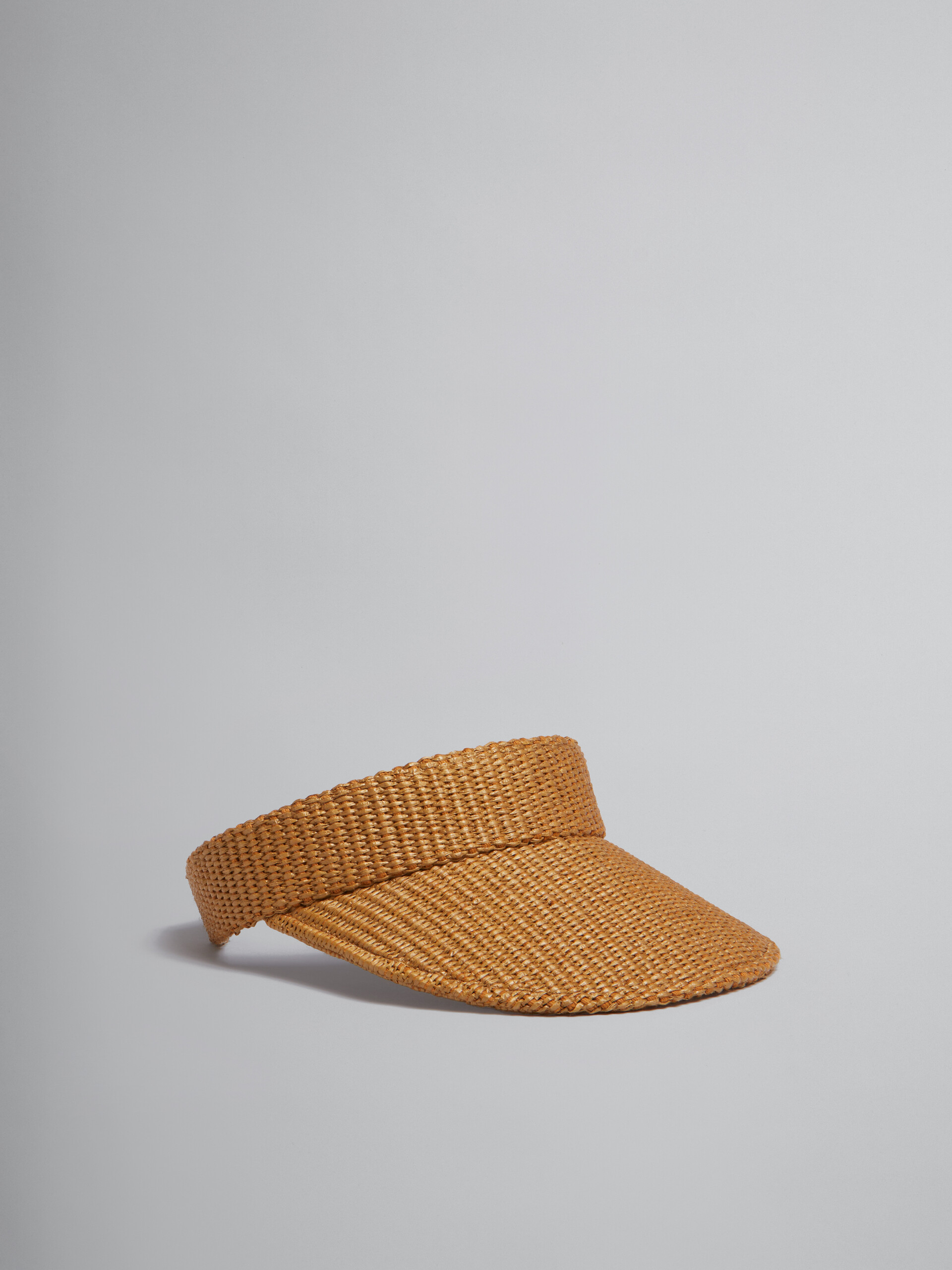 Marni x No Vacancy Inn - Caramel visor in raffia fabric - Hats - Image 1