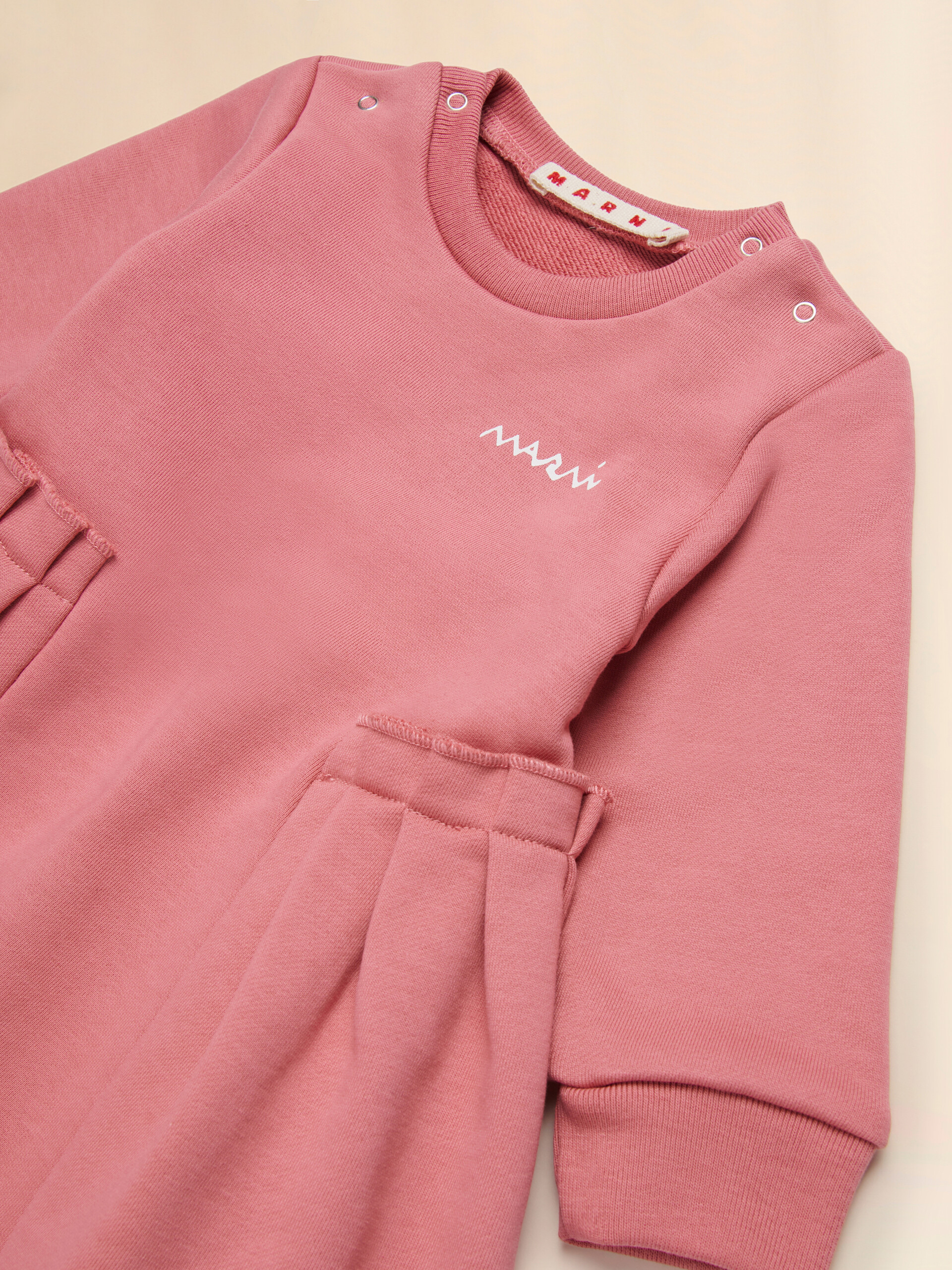 Pink cotton sweat dress with Marni Symbol print - Dresses - Image 3