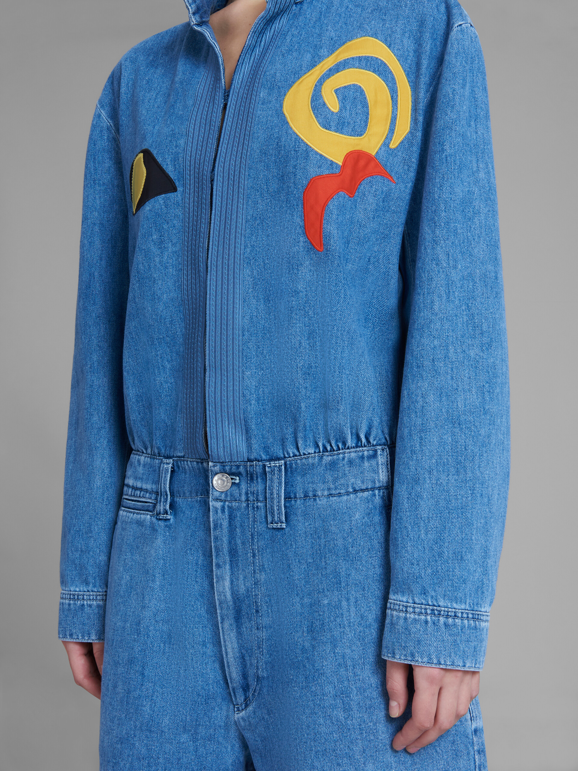 Marni x No Vacancy Inn - Blue chambray jumpsuit with embroidery - Overalls - Image 5