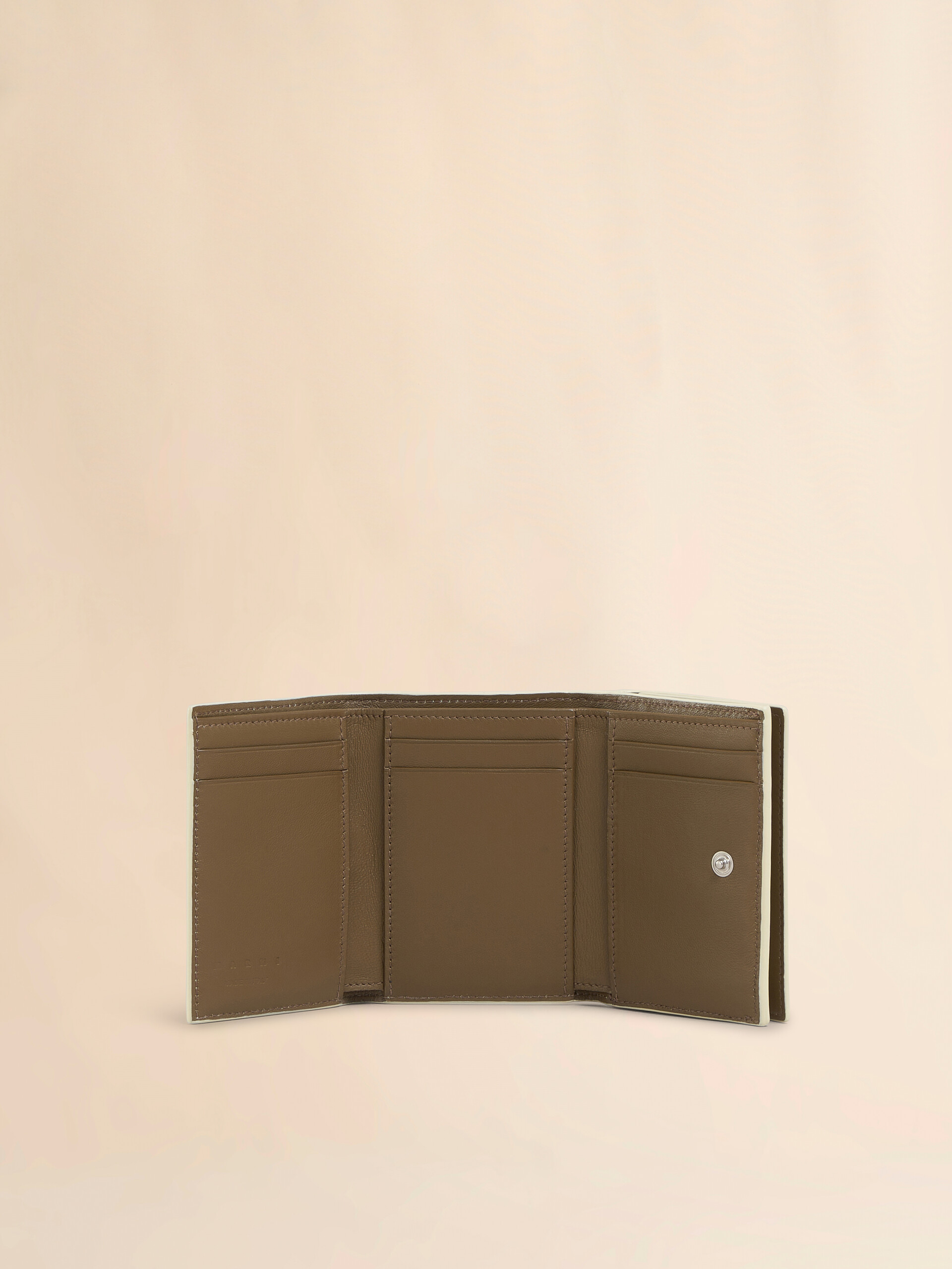 Black leather trifold wallet with Marni Mending embroidery - Wallets - Image 2