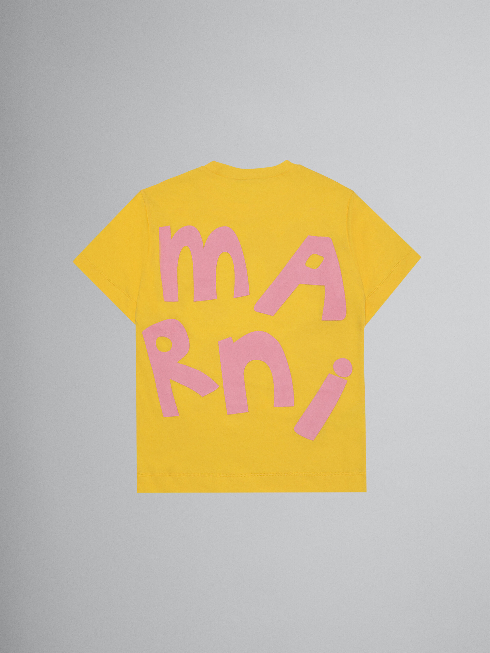 Gelbes T-Shirt aus Baumwolljersey mit Maxi-Logo - T-shirts - Image 2