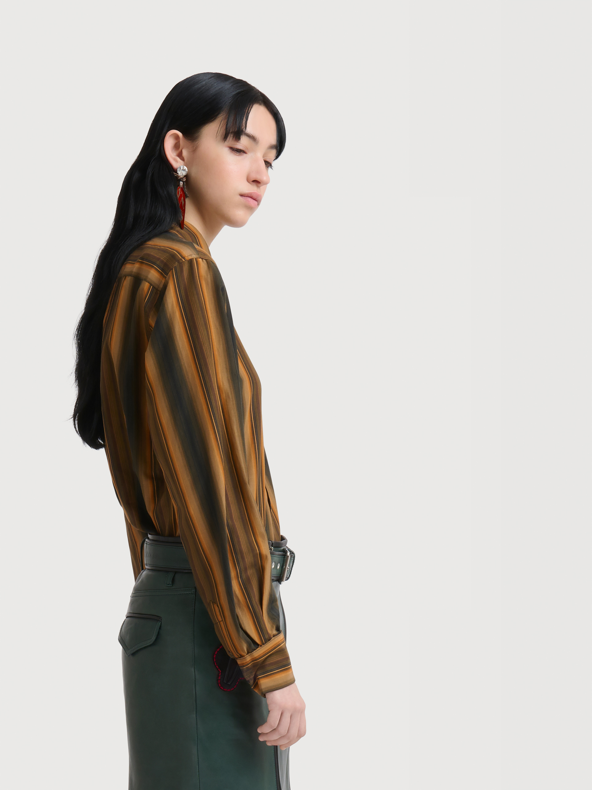 Orange Degrad&eacute; Stripe cotton-silk shirt - Shirts - Image 3