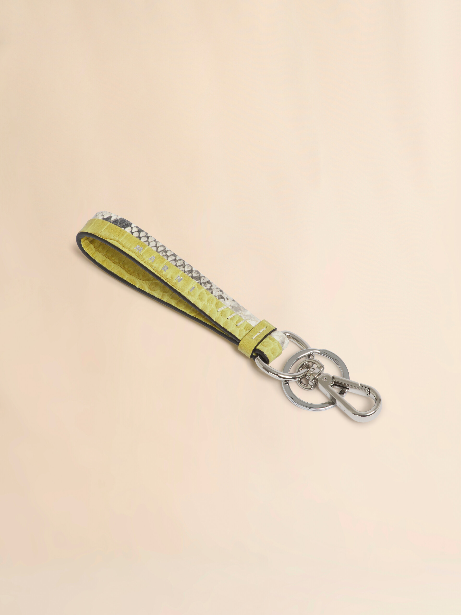 Yellow leather keyring with Marni Mending - Key Rings - Image 3