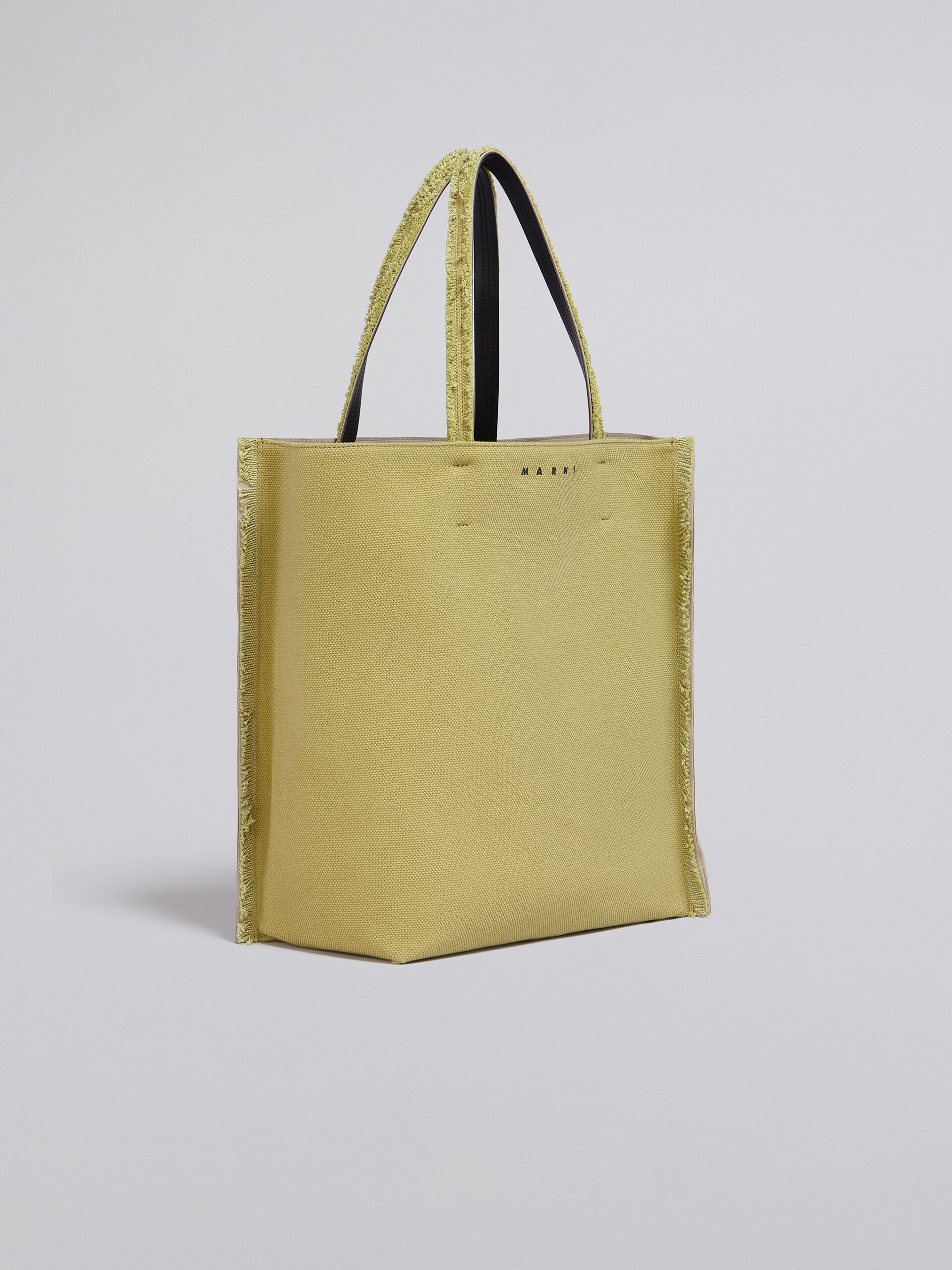 MUSEO SOFT large bag in green leather and canvas - Shopping Bags - Image 6