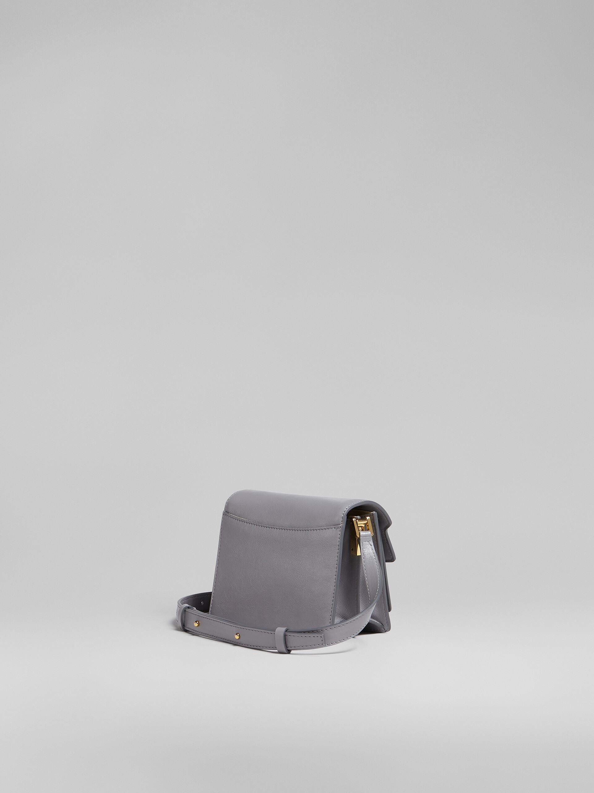 TRUNK SOFT mini bag in grey leather - Shoulder Bag - Image 3