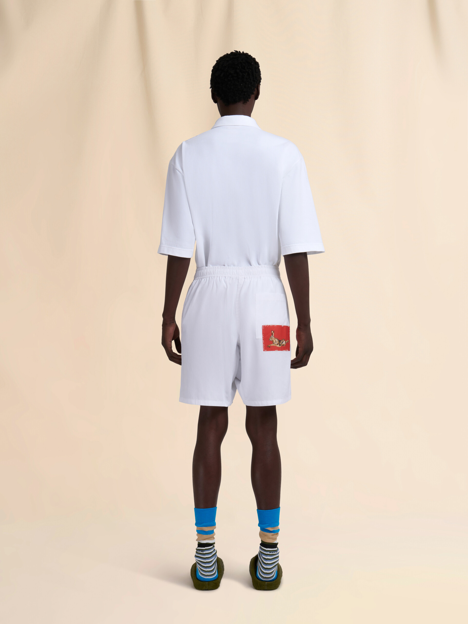 White poplin Bermuda shorts - Swimwear - Image 3