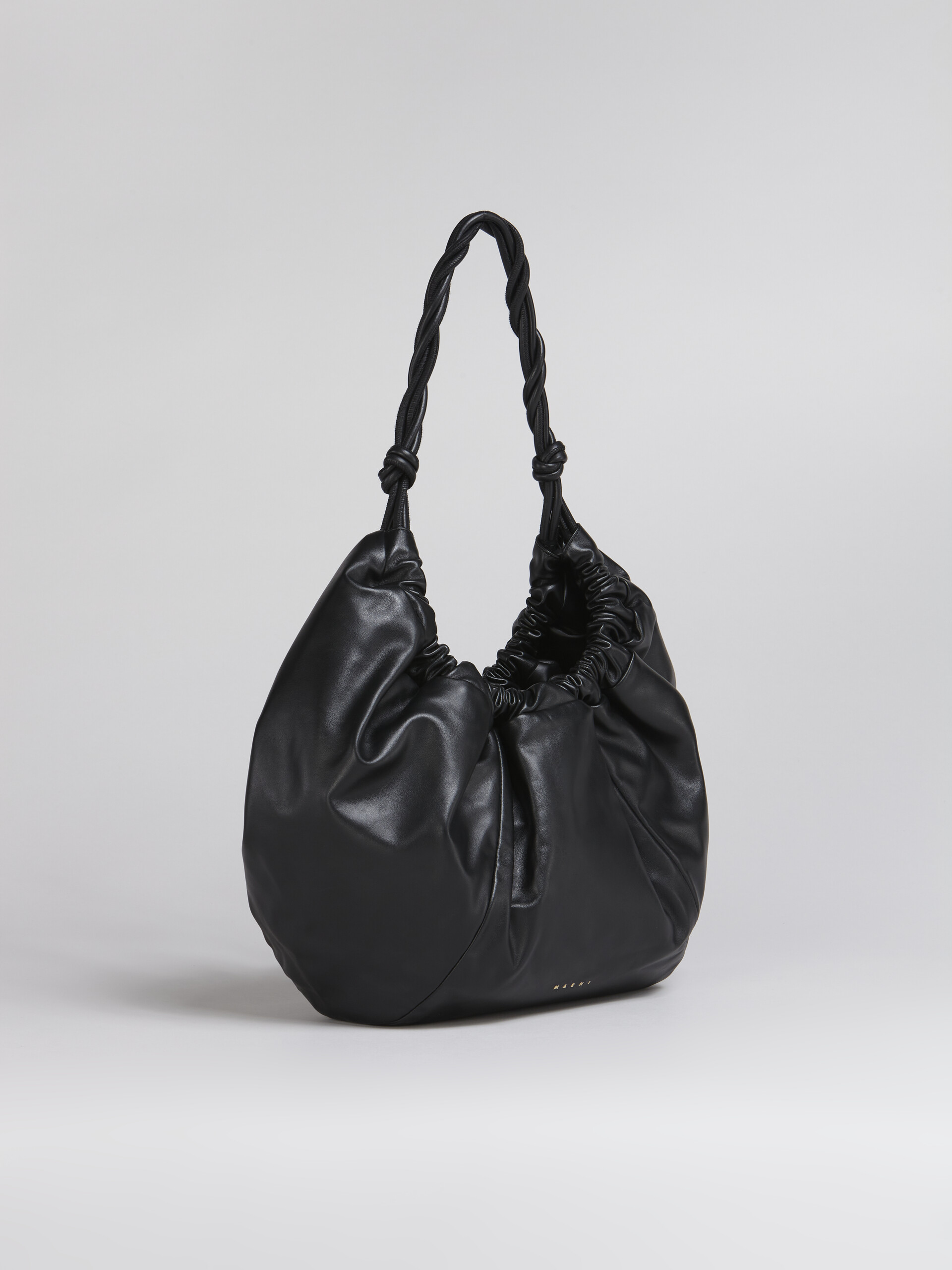 Black TWIRL hobo bag in calfskin - Shoulder Bags - Image 4
