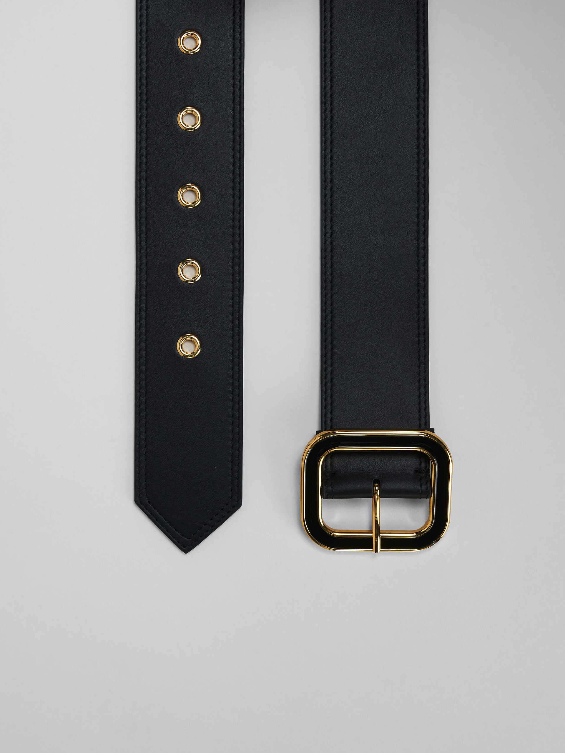 Black leather belt - Belts - Image 3