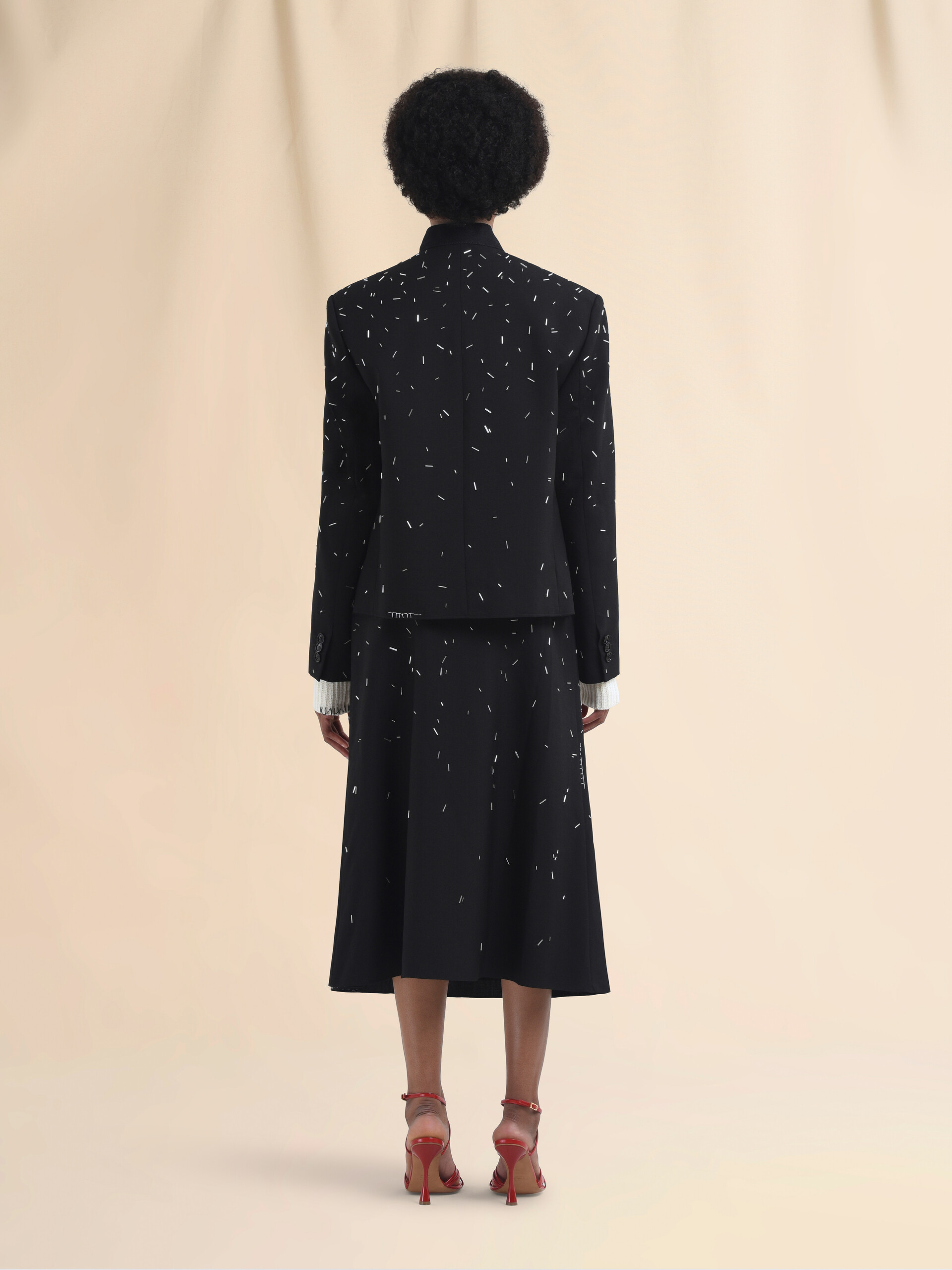 Schwarze Jacke aus Wolle mit Perlendetail - Jacken - Image 3