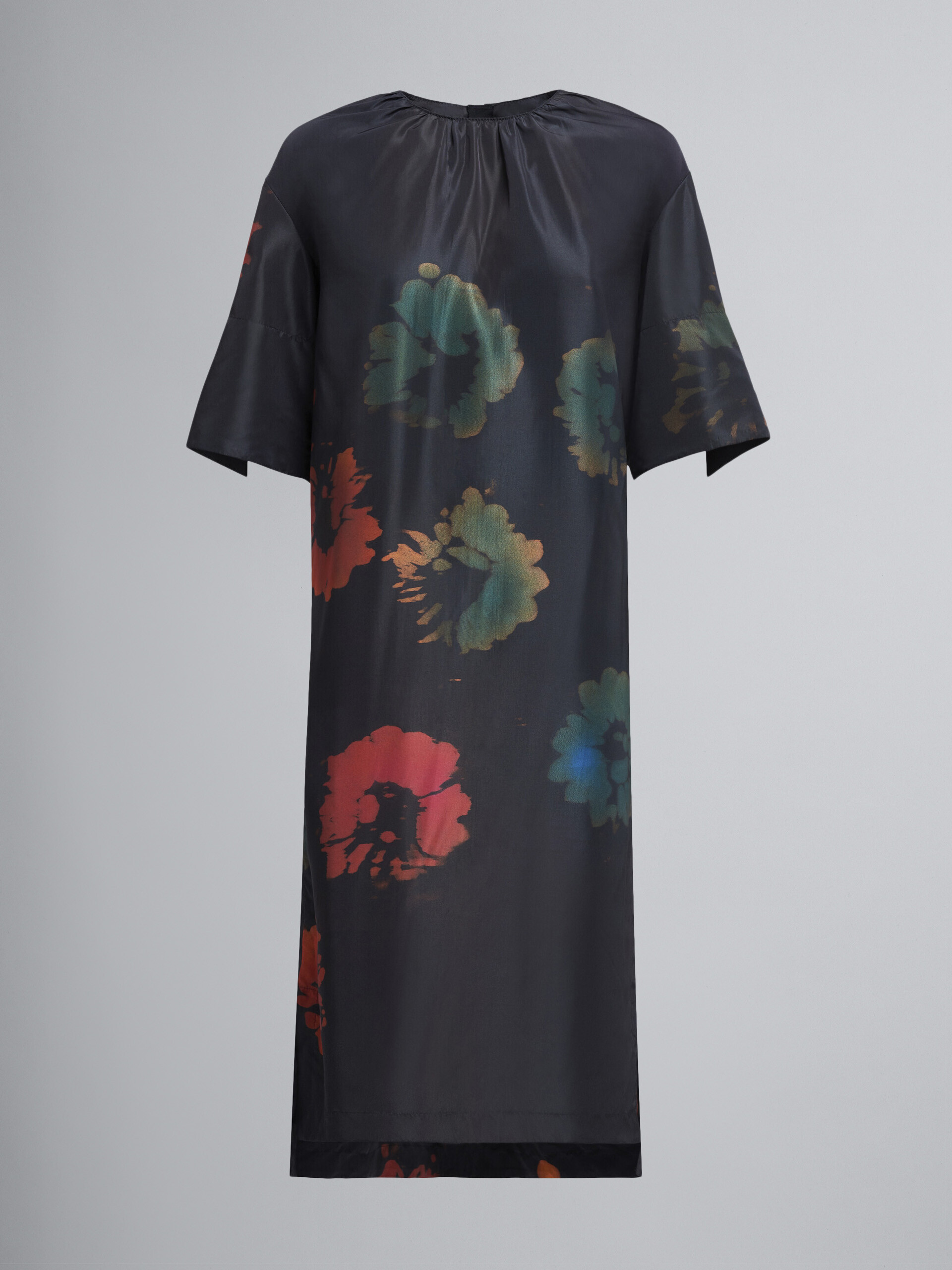 Vestido de faya con estampado de girasoles - Vestidos - Image 1