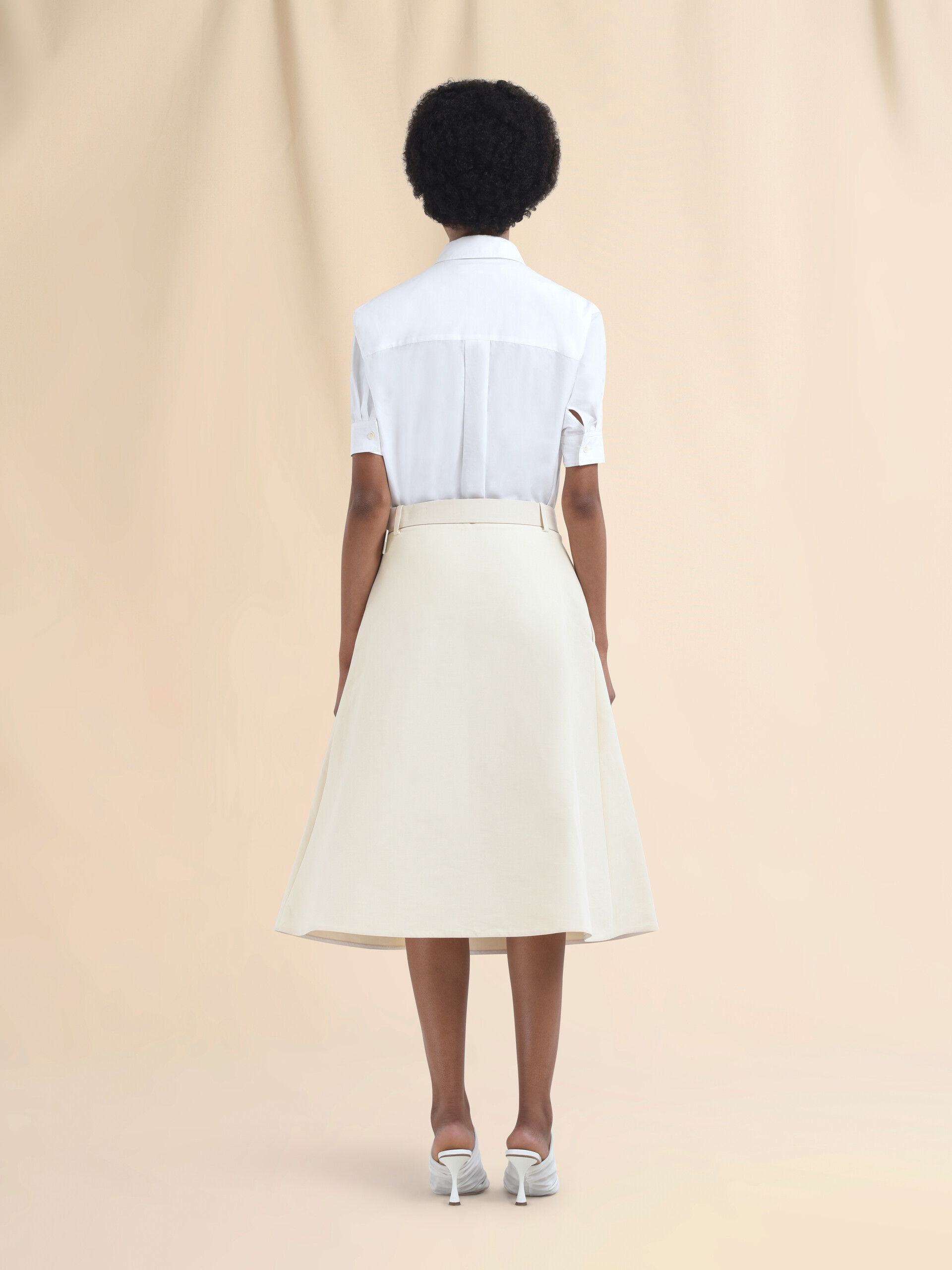 Gonna A-line in cotone nero con ricamo Marni Symbol - Gonne - Image 3