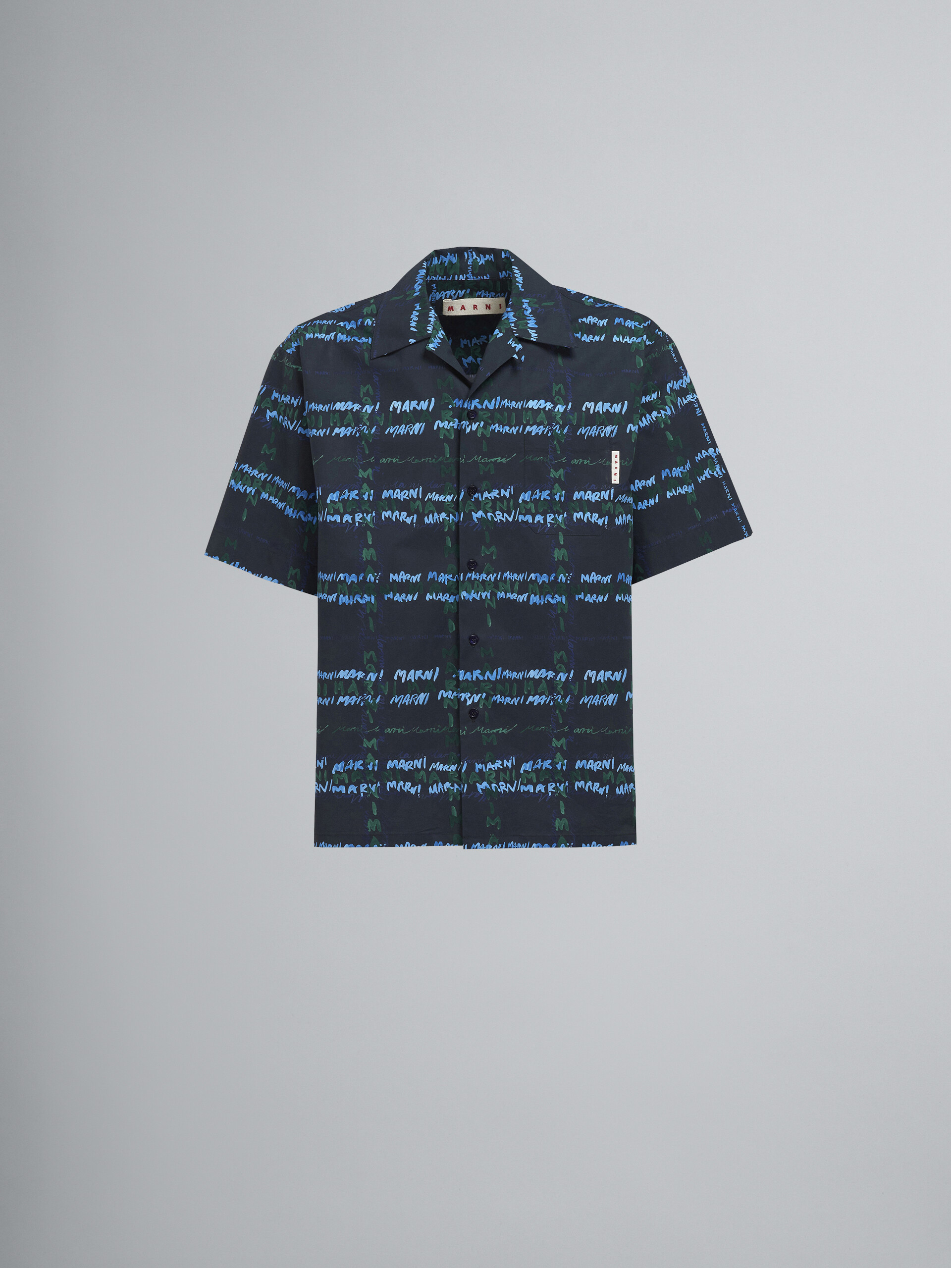 Crossroads print poplin bowling shirt - Shirts - Image 1