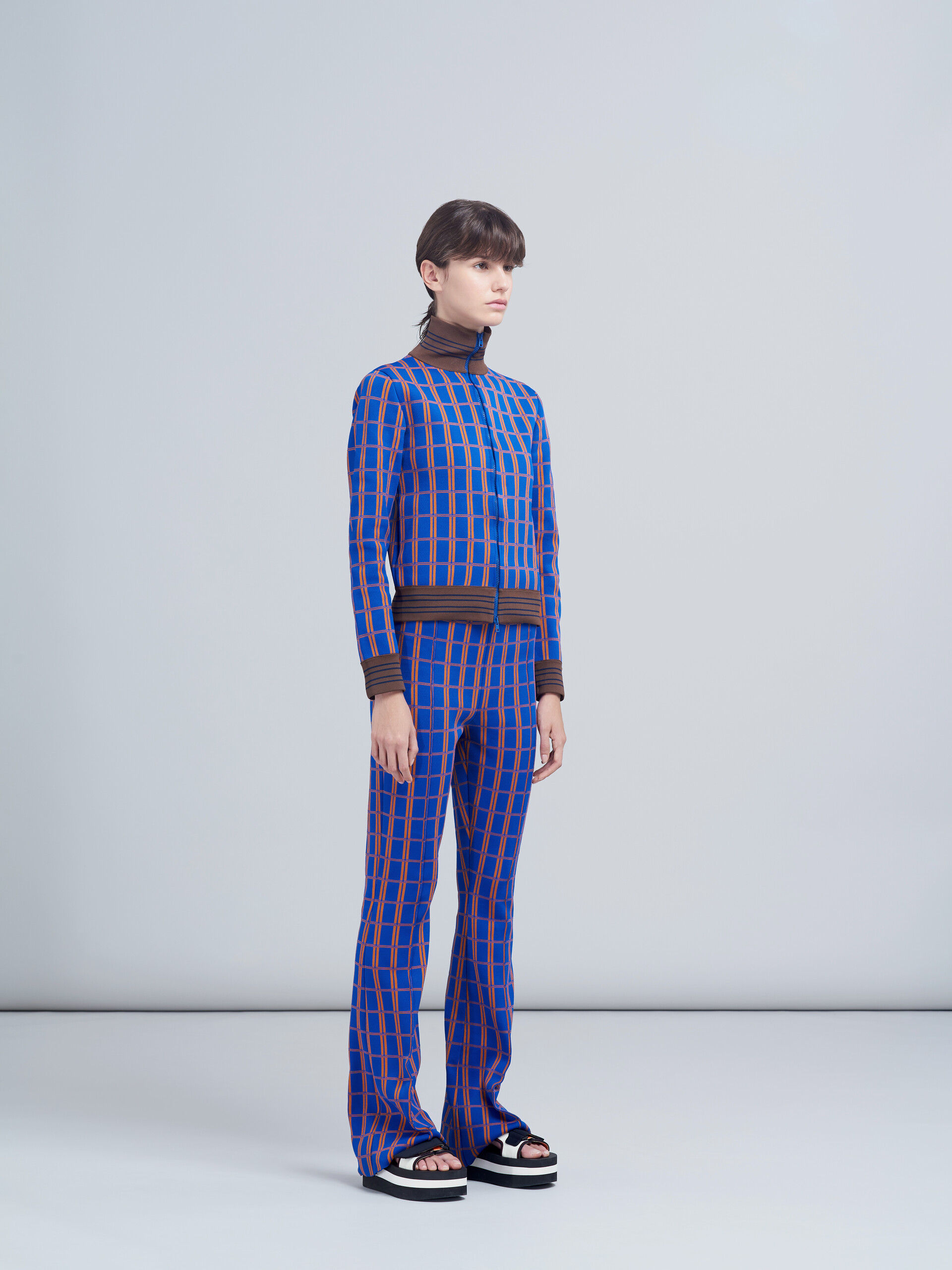 Bi-coloured check jacquard cardigan - Pullovers - Image 5