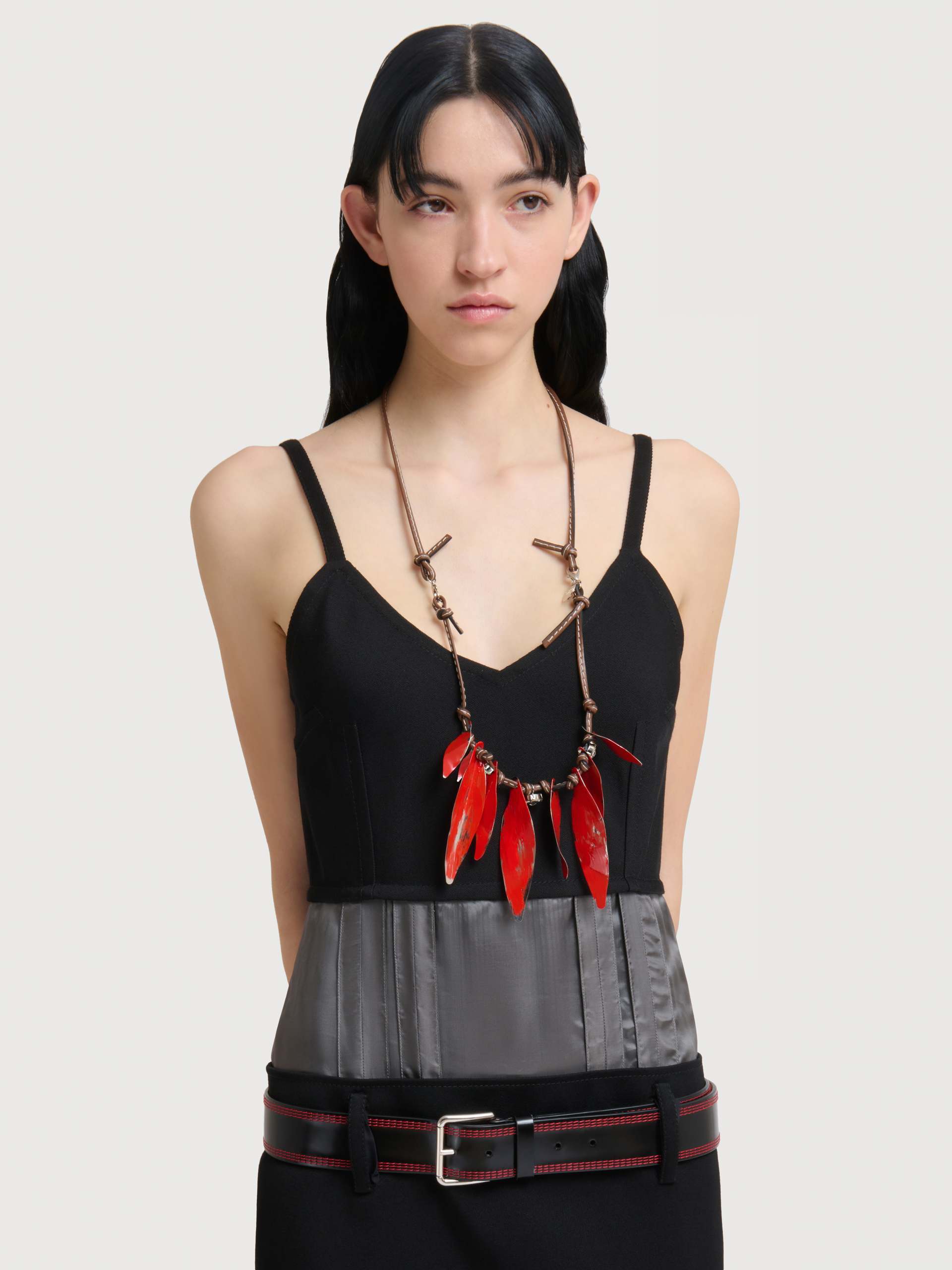Black wool dress with satin waist - Dresses - Image 5
