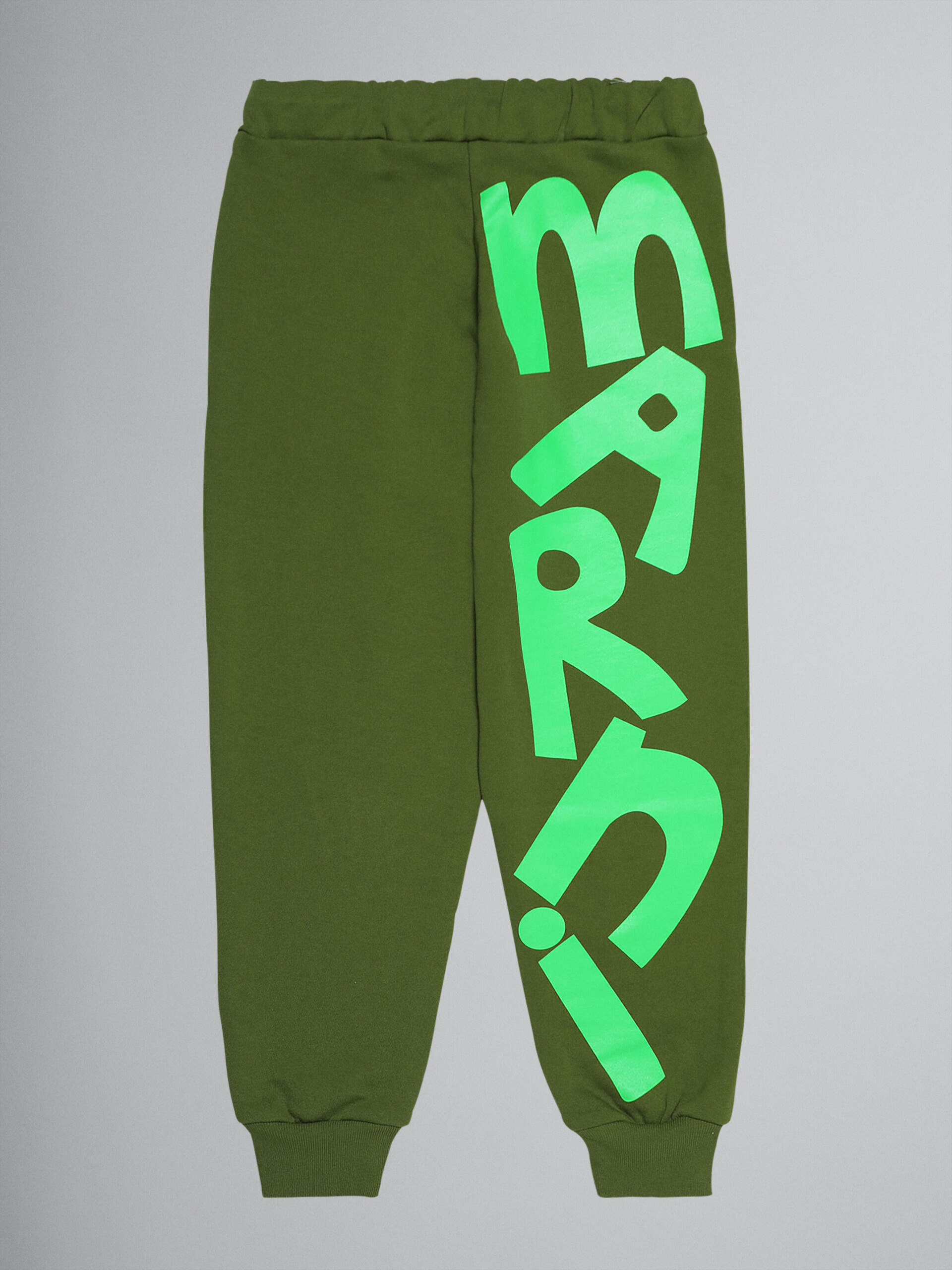 Green maxi logo sweatshirt cotton track pants - Pants - Image 2