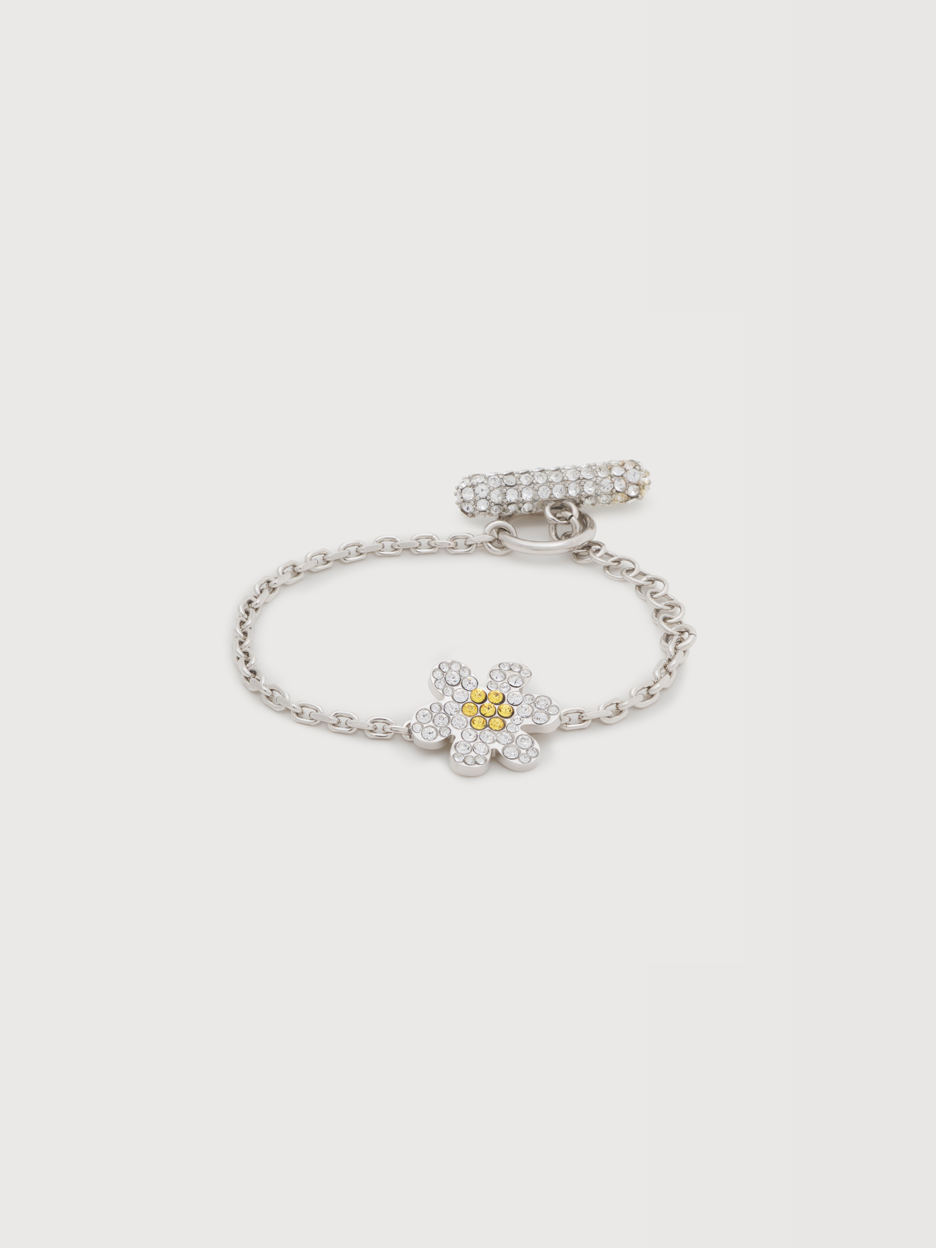 Armband mit G&auml;nsebl&uuml;mchen aus gelben Strasssteinen - Armb&auml;nder - Image 1