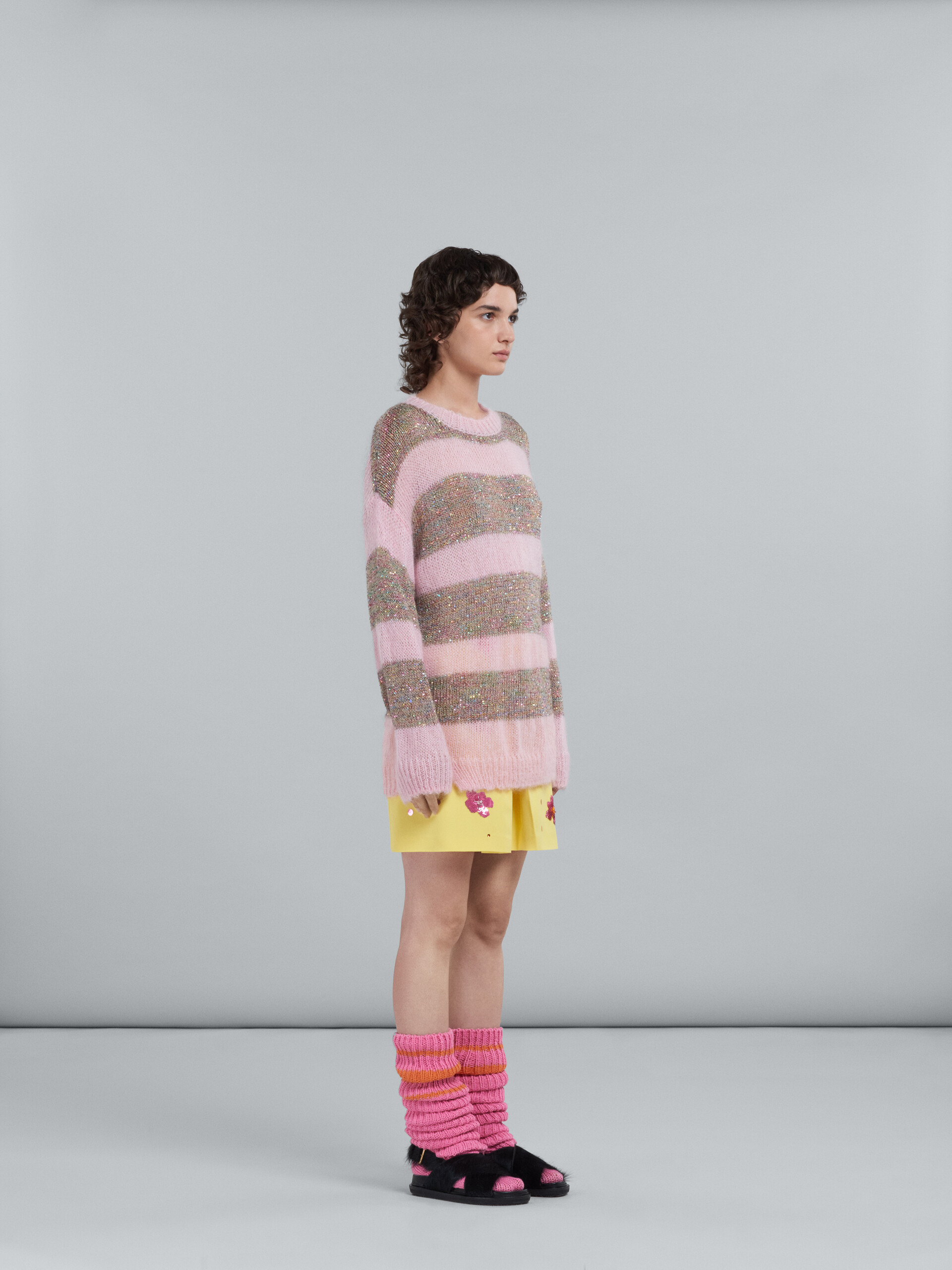 Sweater in striped pink mohair and wool - Pullovers - Image 5