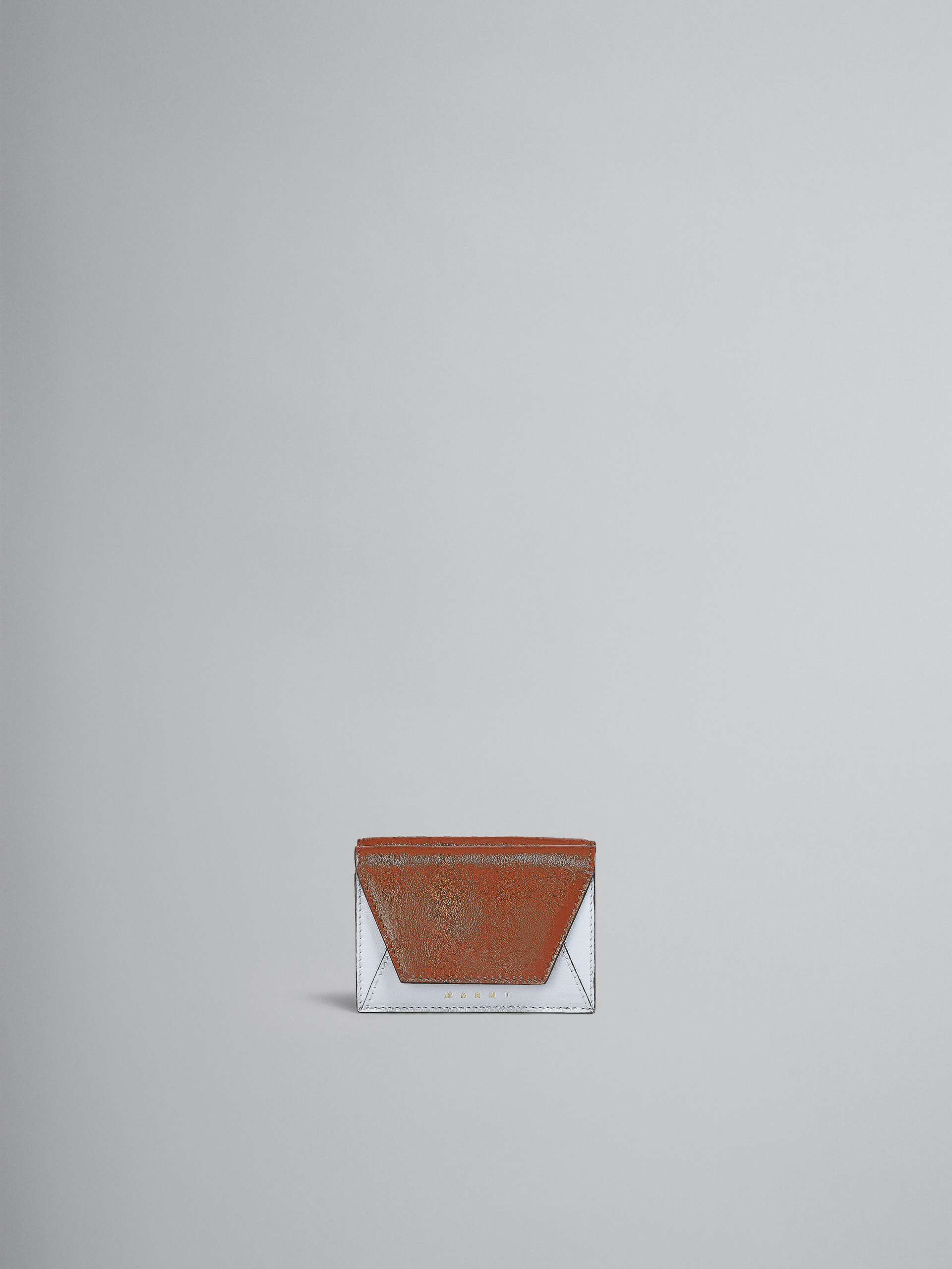 Dreifache Faltbrieftasche aus Leder in Grau und Schwarz - Brieftaschen - Image 1