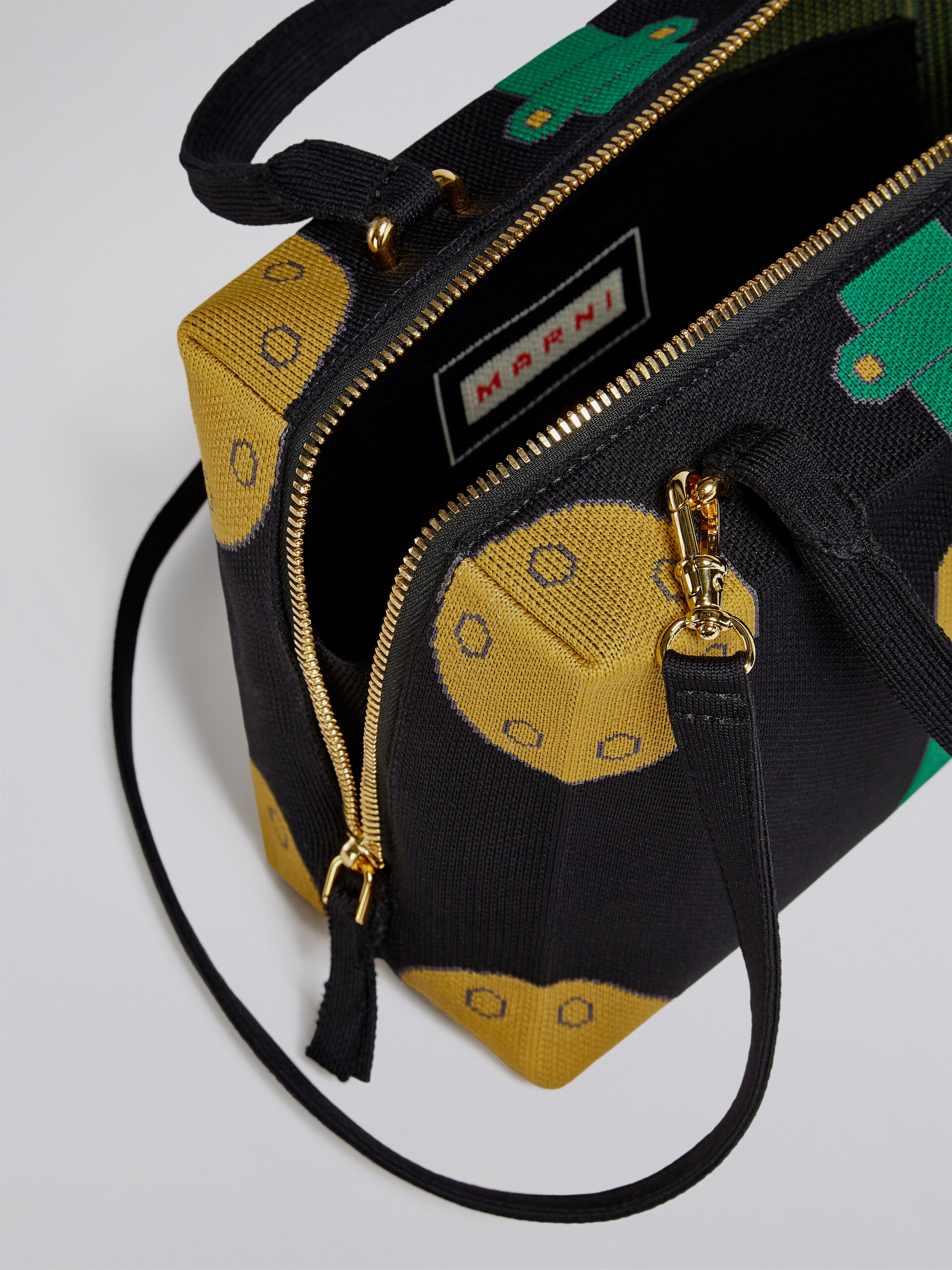 CUBIC bag in black trompe-l'œil jacquard - Handbag - Image 4