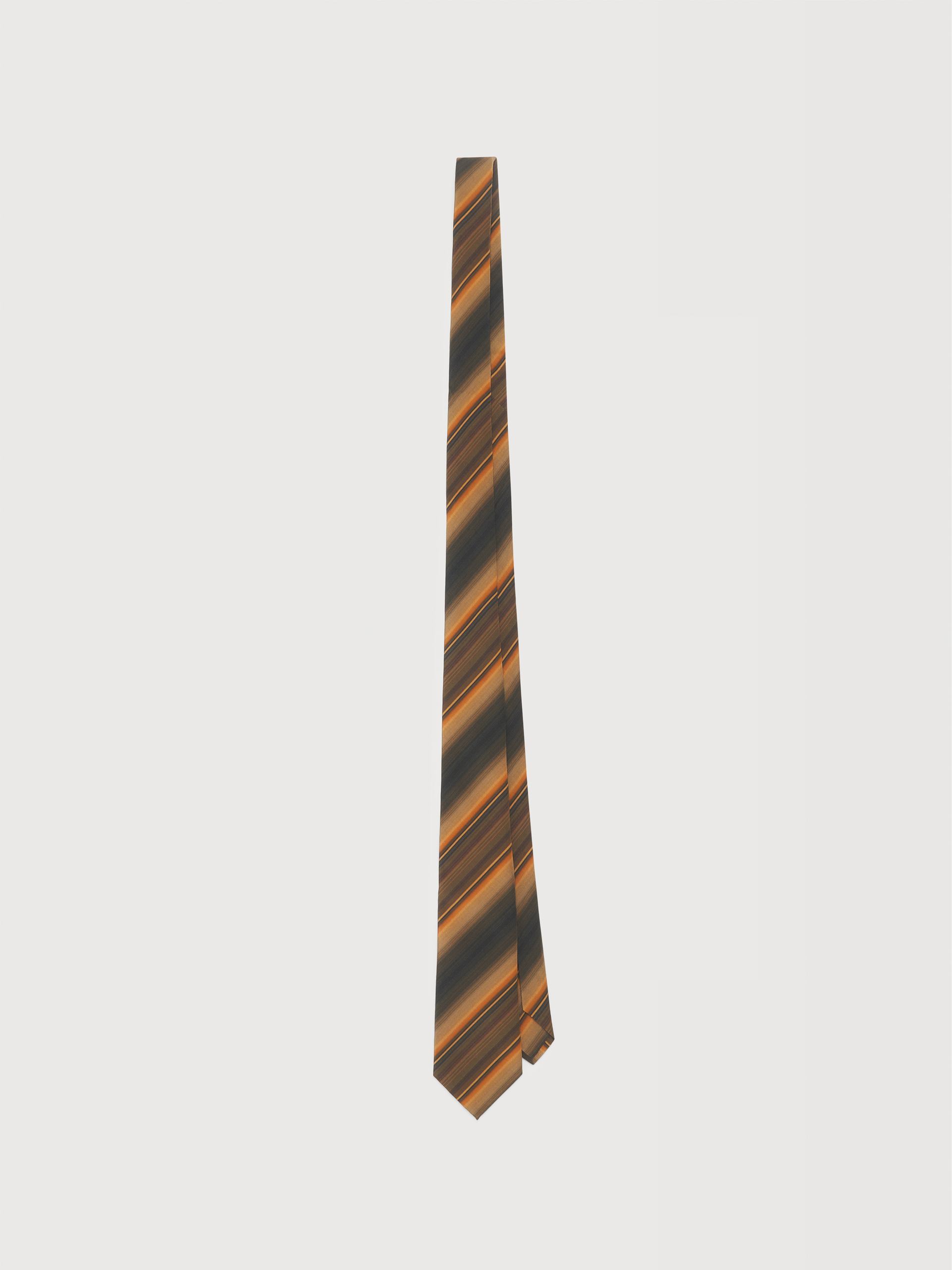 Cravatta in cotone e seta con motivo Degrad&eacute; Stripe arancione - Cravatte - Image 1