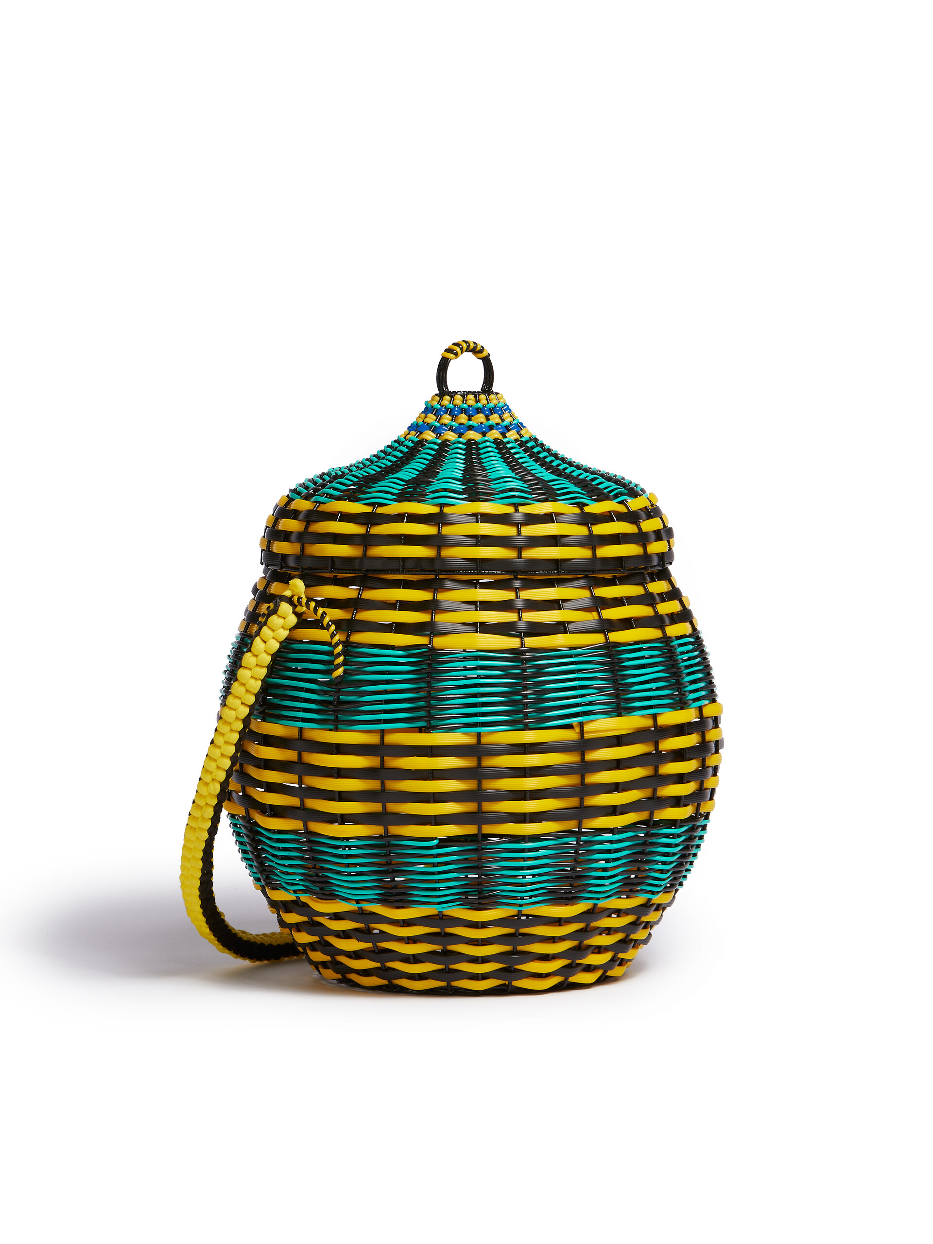 Yellow and green MARNI MARKET woven cable basket - Accessories - Image 2