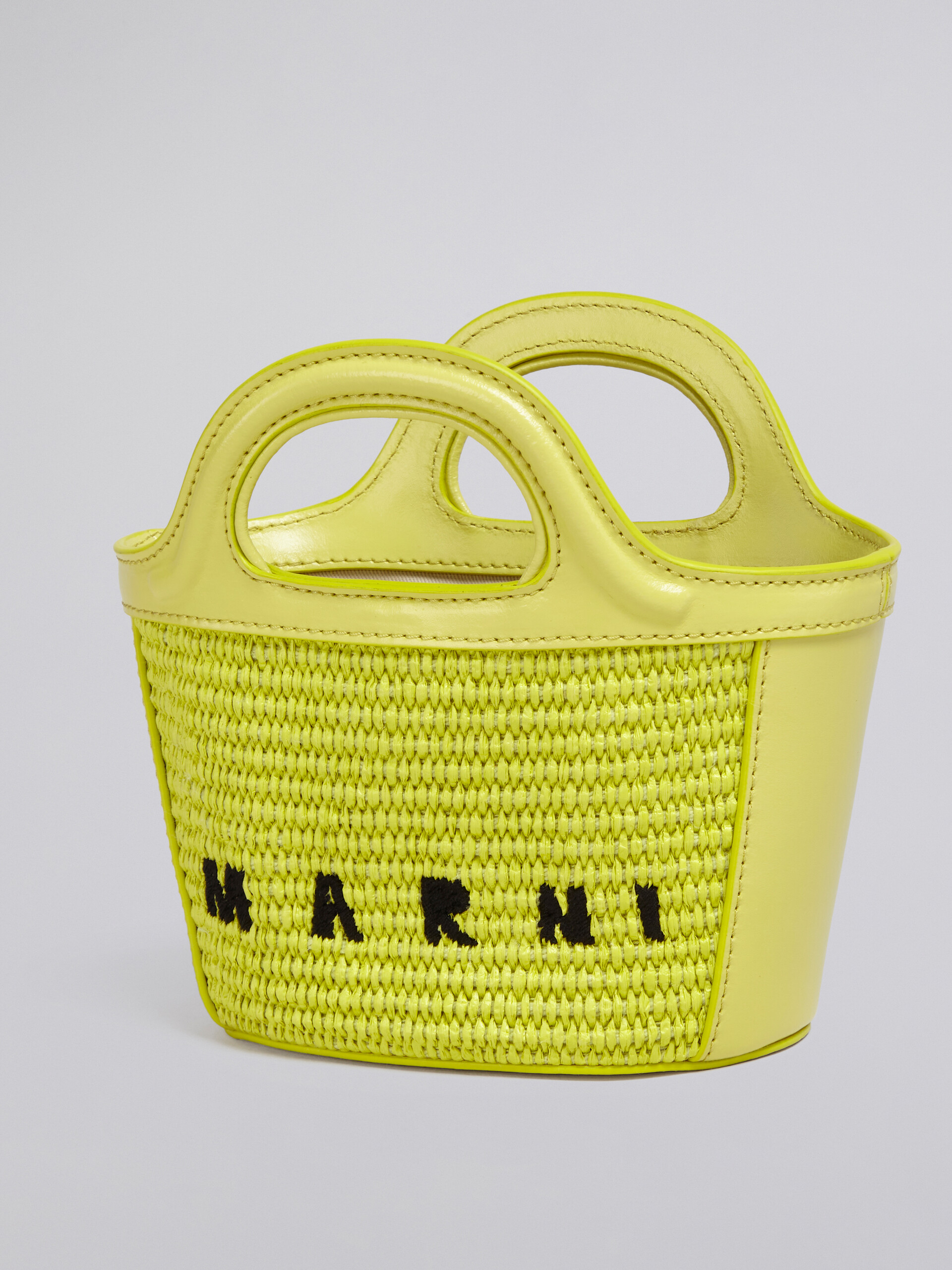 TROPICALIA micro bag in yellow leather and raffia | Marni