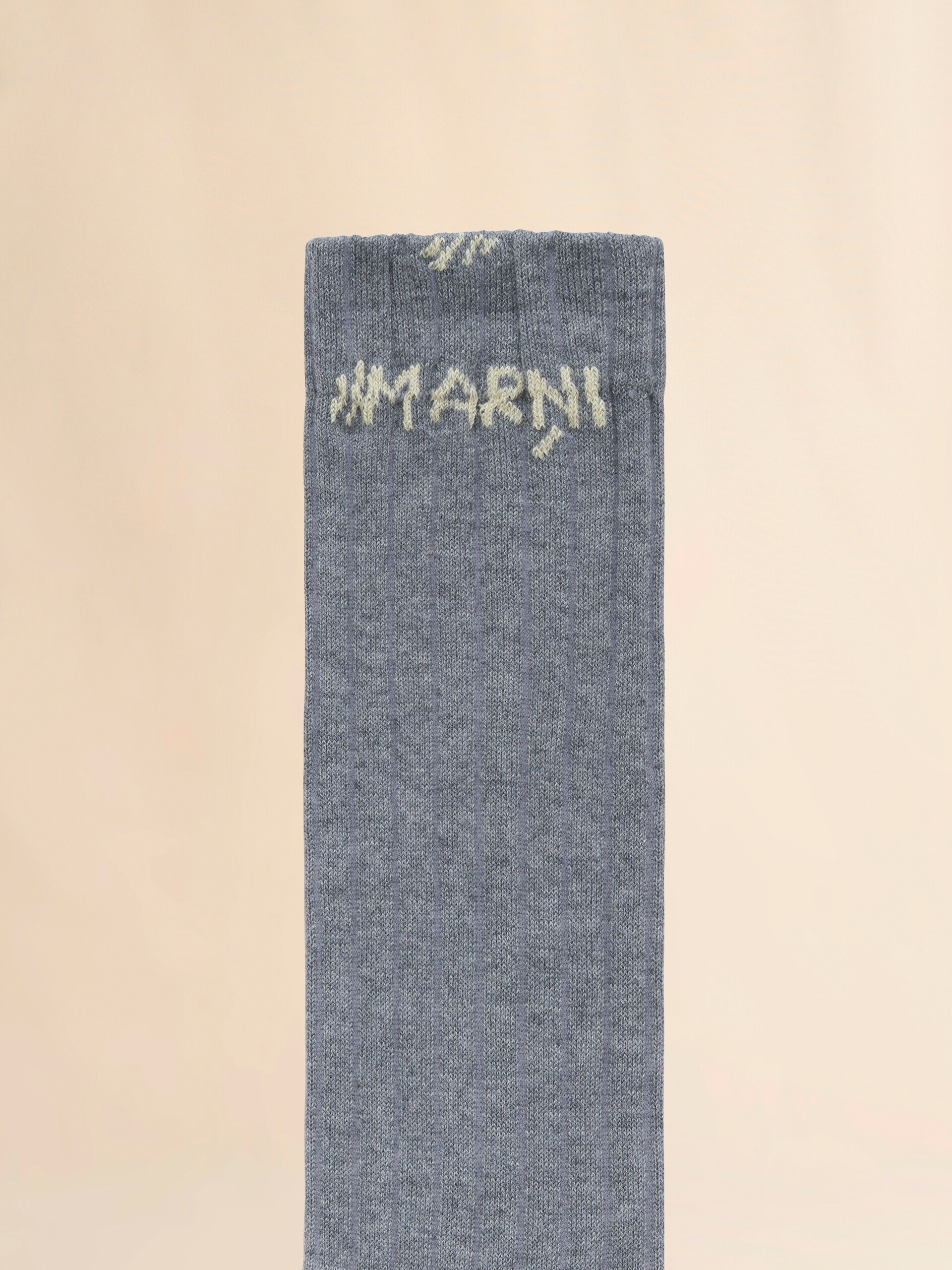 Light blue ribbed cotton socks with Marni Mending - Socks - Image 3