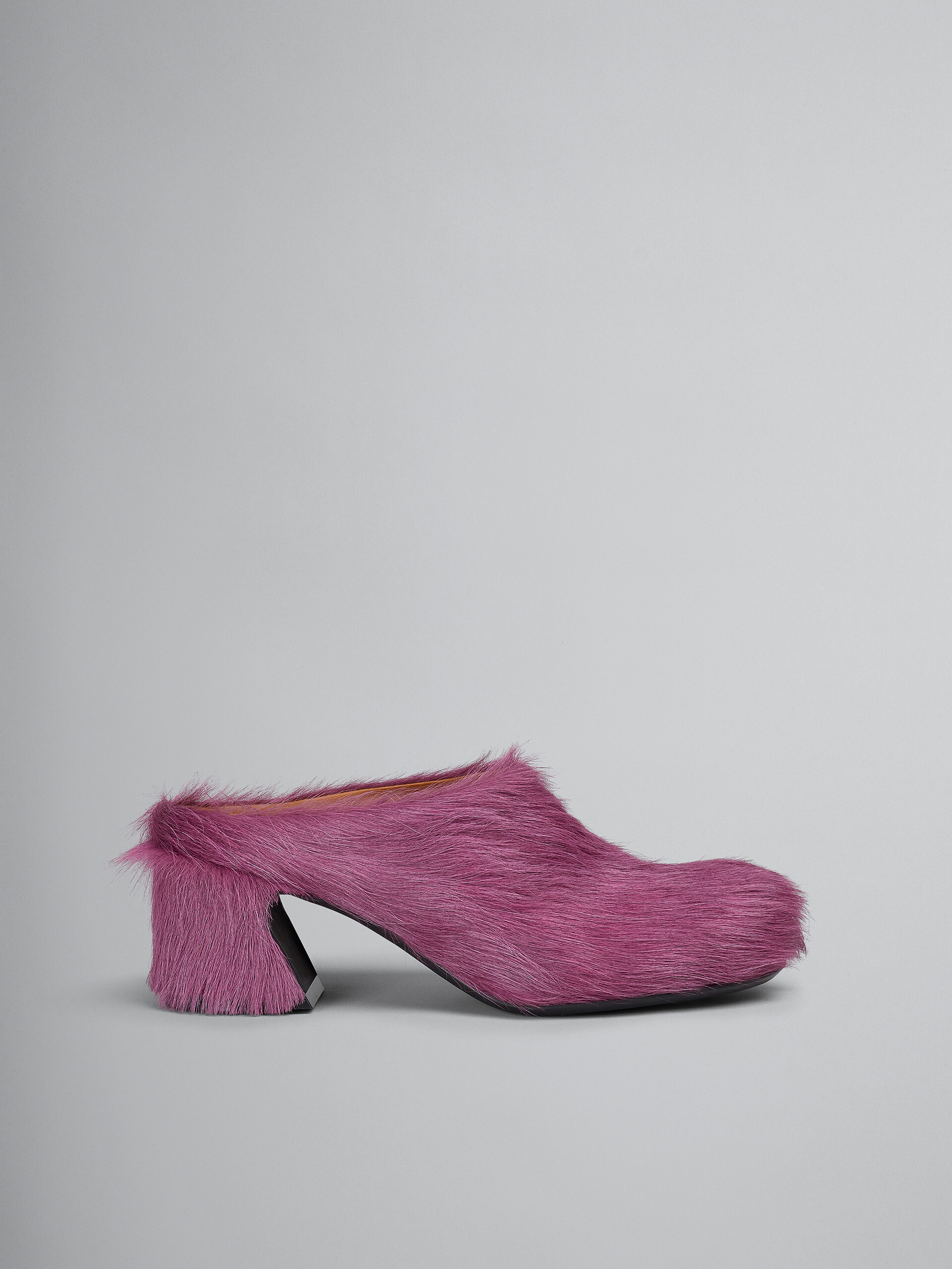 Pink long hair calfskin fussbett clog - Clogs - Image 1