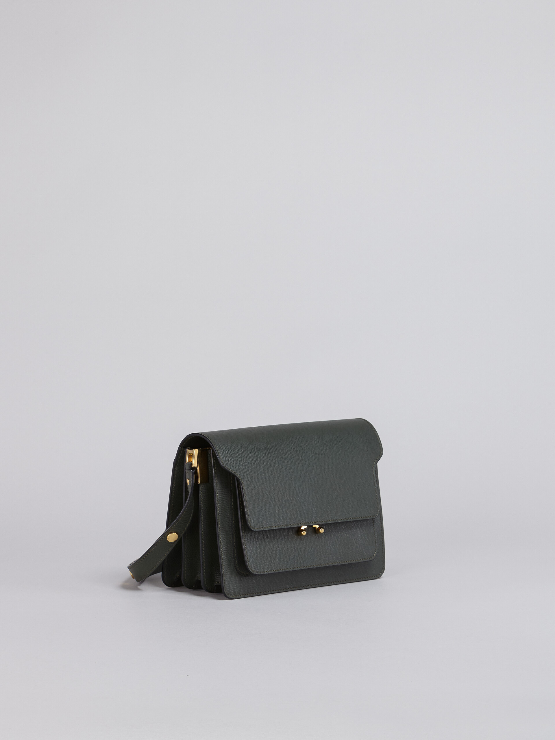 TRUNK medium bag in grey saffiano leather - Shoulder Bags - Image 5