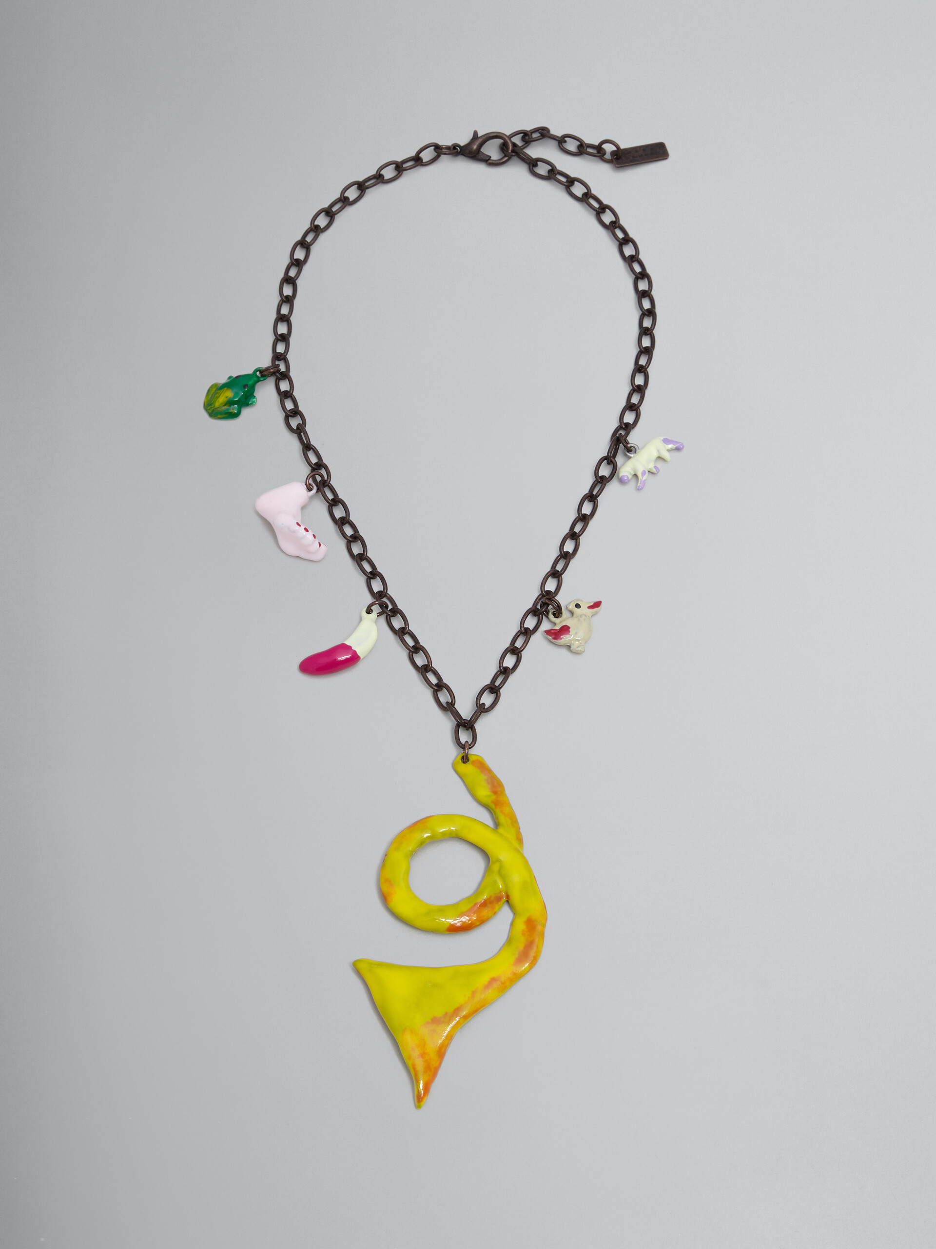 Marni x No Vacancy Inn - Necklace with green pink and yellow pendants - Necklaces - Image 1