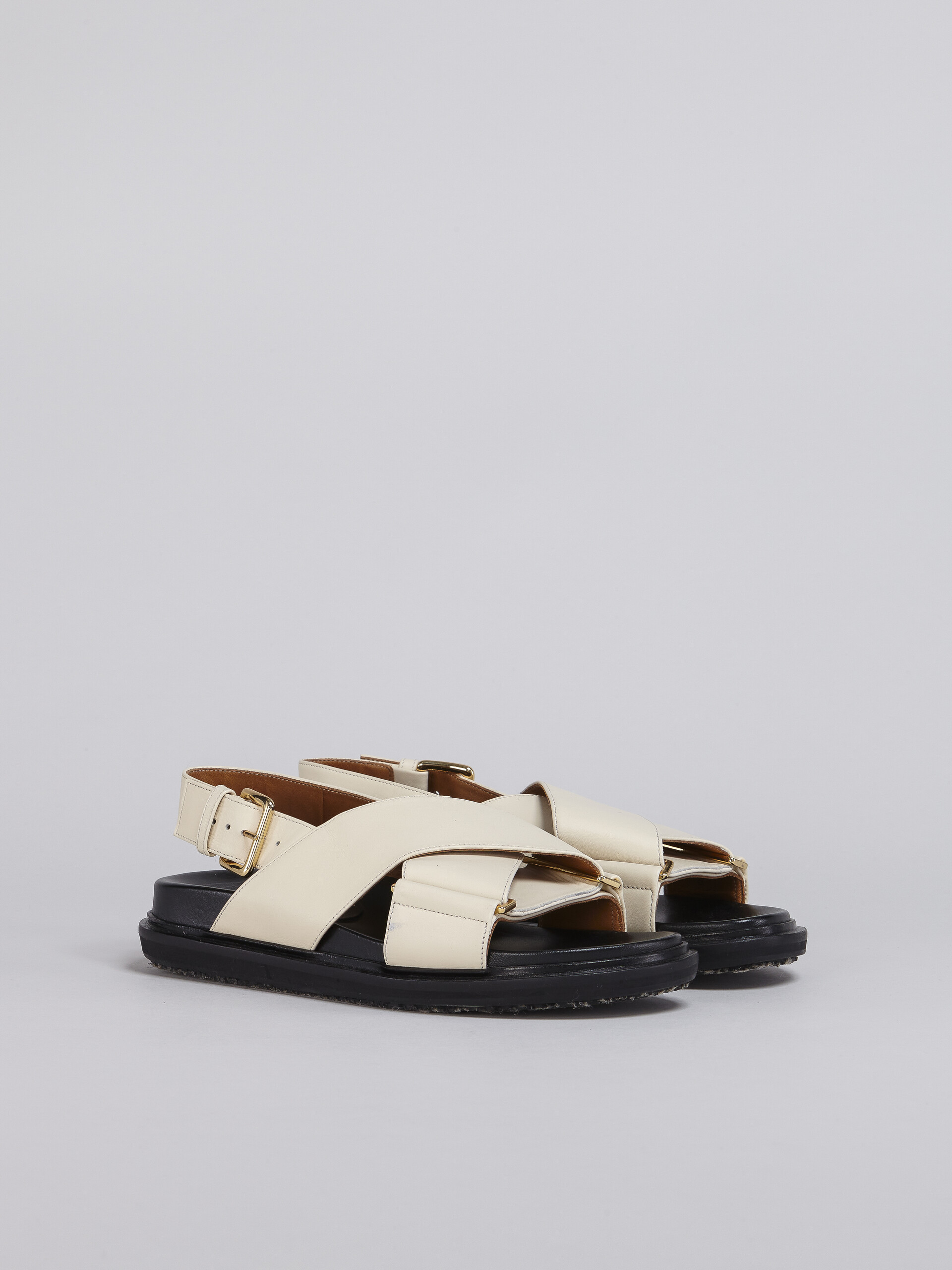 White smooth calf leather fussbett - Sandals - Image 2