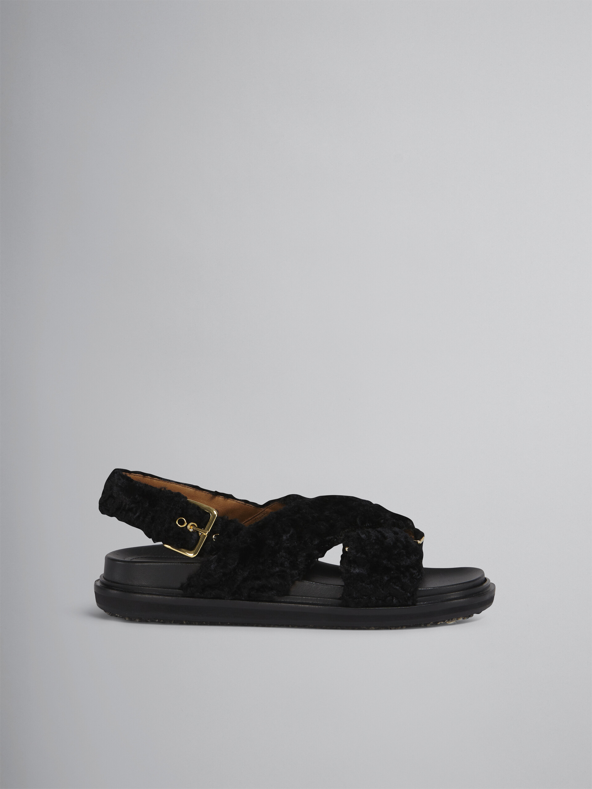 Black Fussbett in curly fabric - Sandals - Image 1