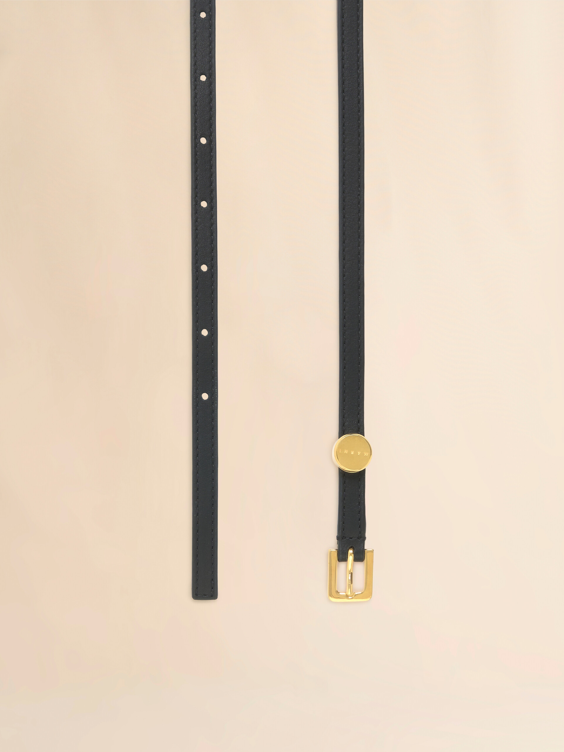 Black leather Envelope belt - Belts - Image 3